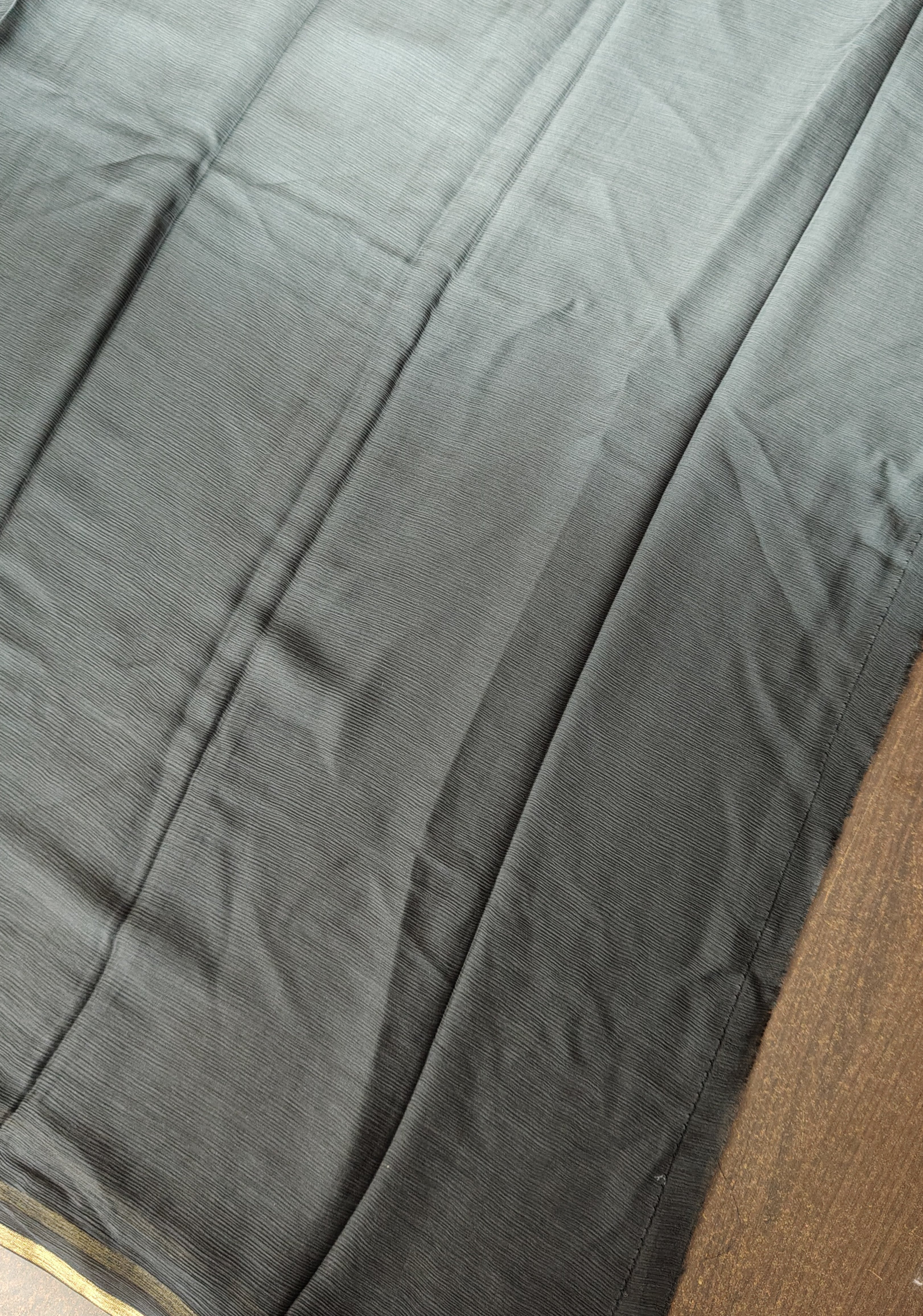 Bollywood style ombre pure chiffon Saree in Black and Grey, No Blouse Piece | Shobitam