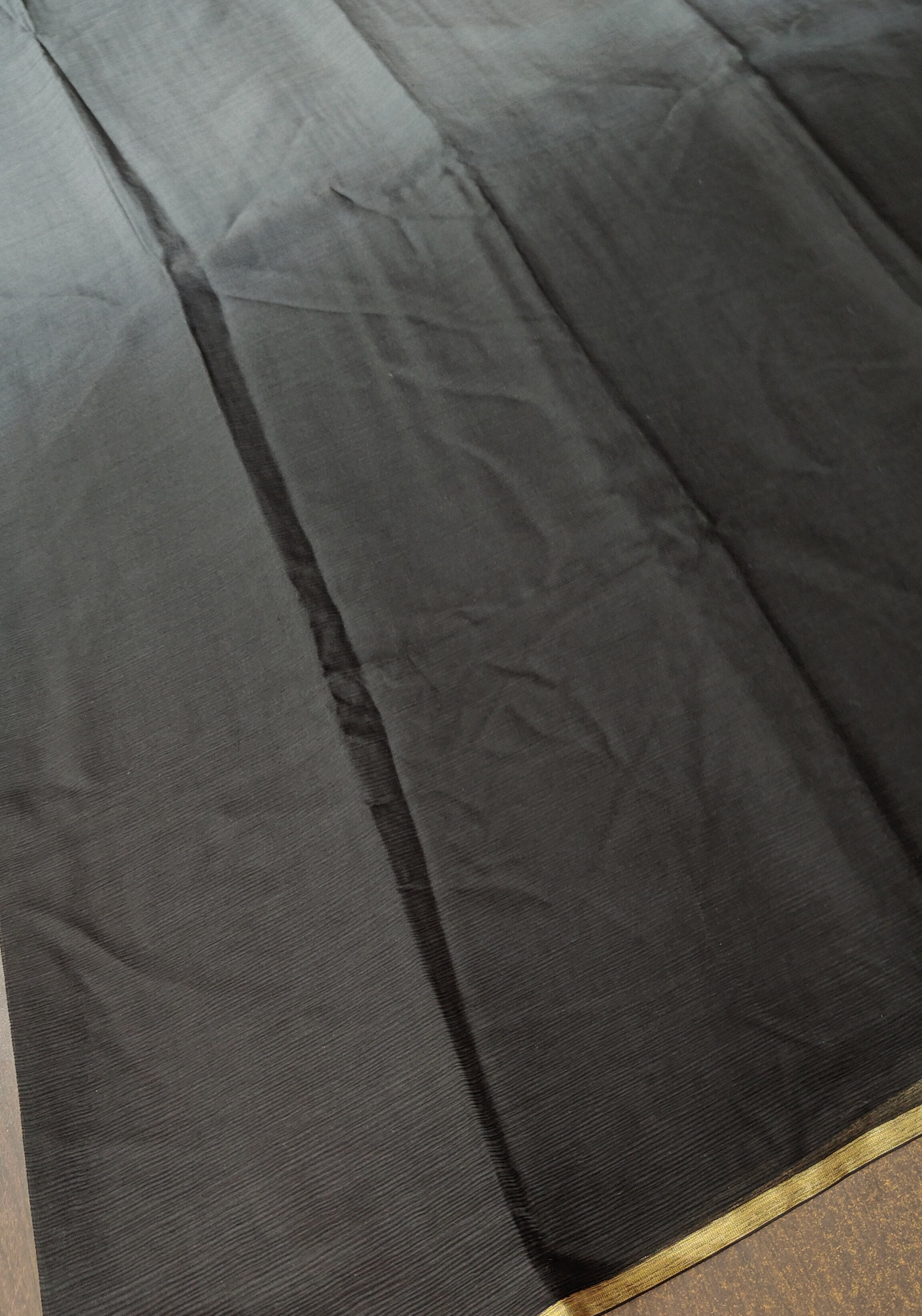 Bollywood style ombre pure chiffon Saree in Black and Grey, No Blouse Piece | Shobitam