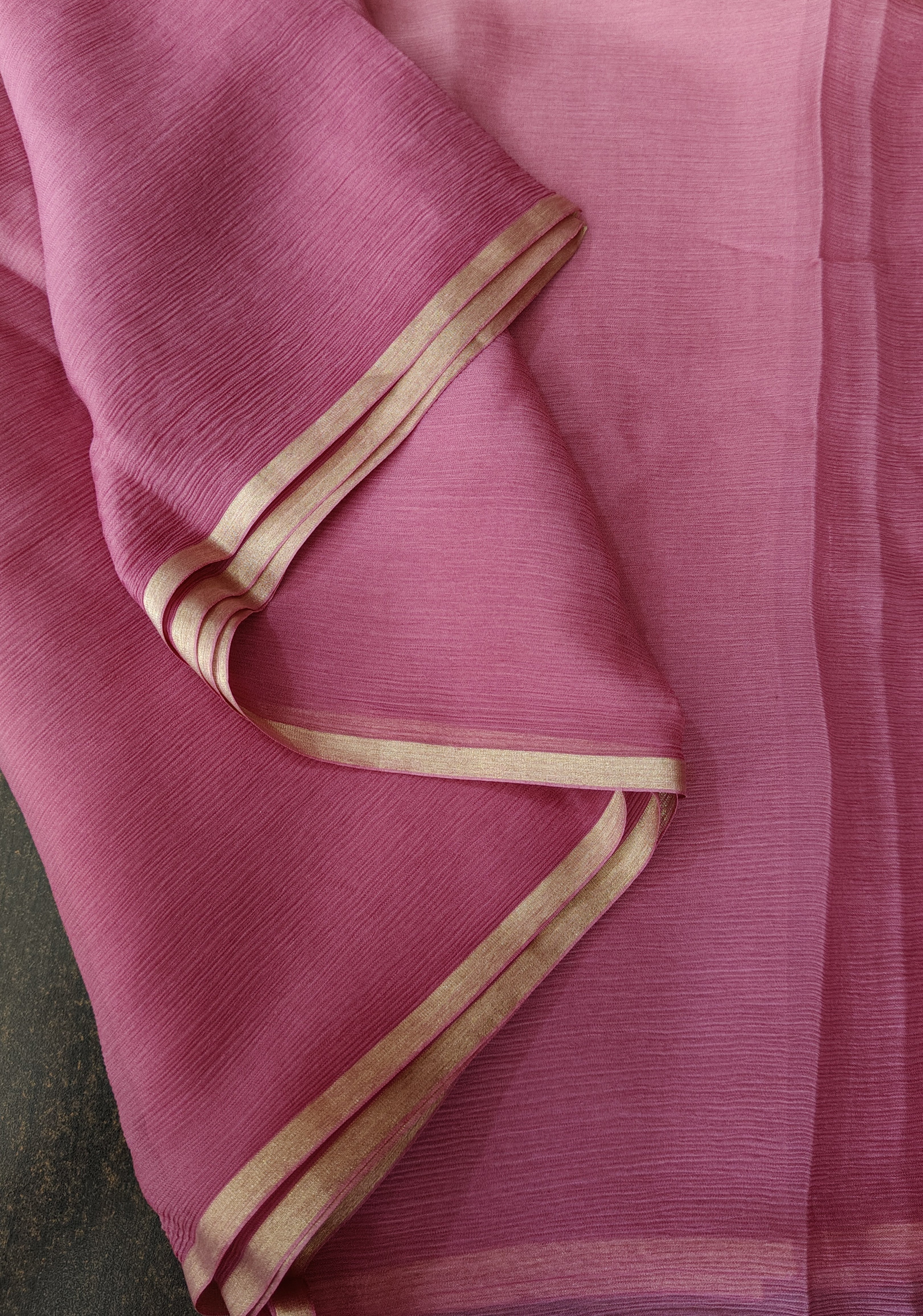Bollywood style ombre pure chiffon Saree in Butter Yellow and Strawberry Pink, No Blouse Piece | Shobitam