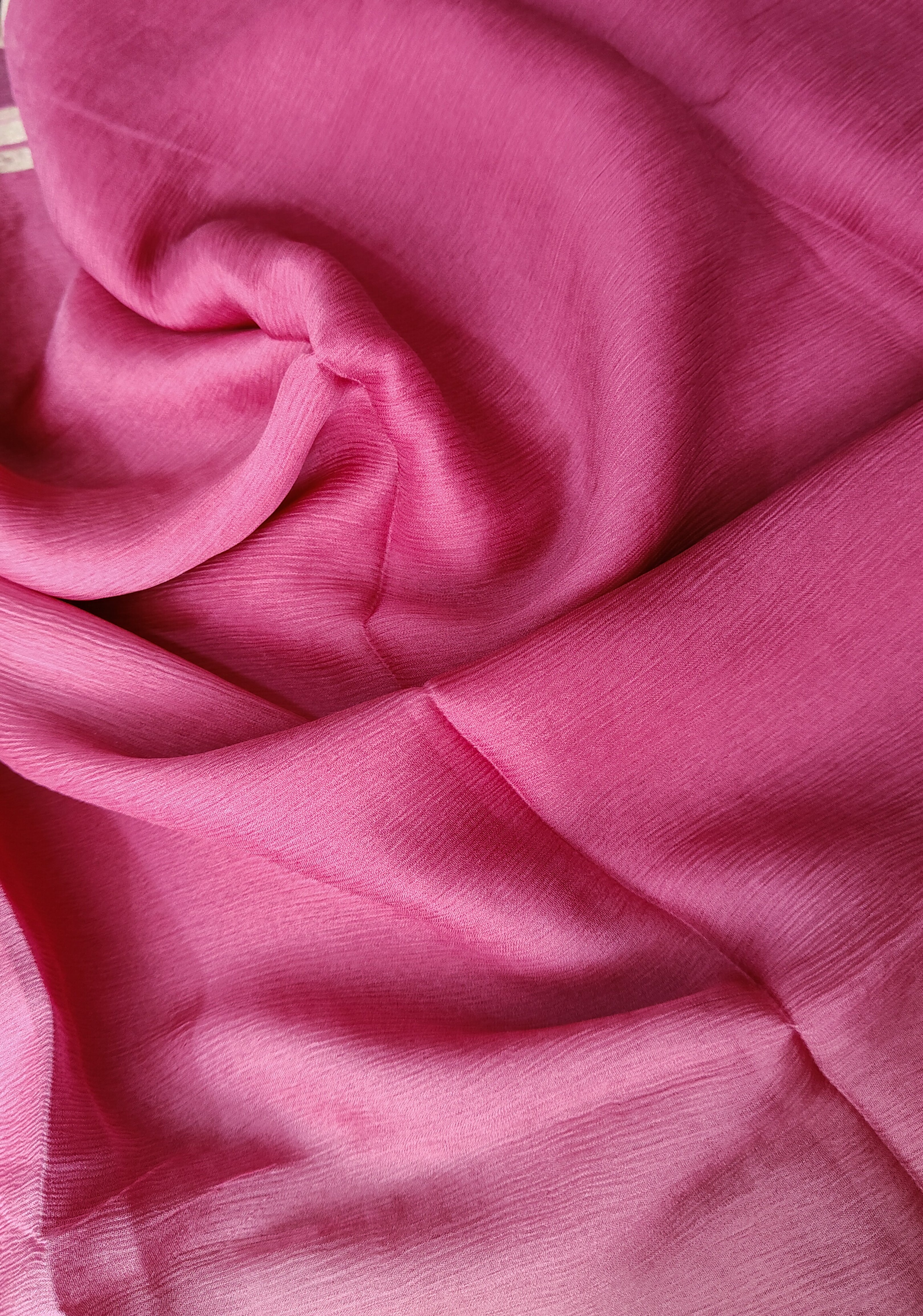 Bollywood style ombre pure chiffon Saree in Pink andSand, No Blouse Piece | SHOBITAM