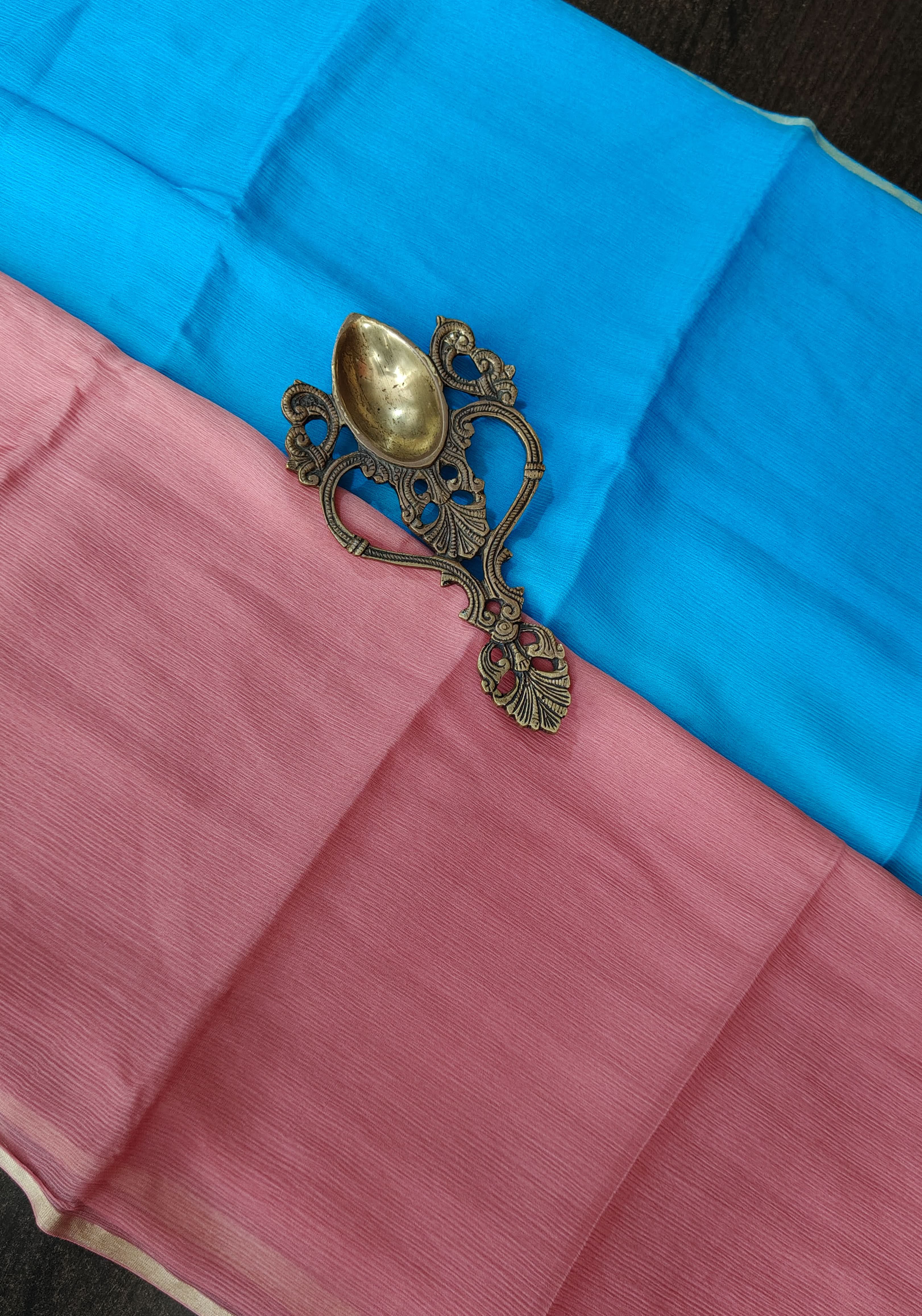 Multicolor Bollywood Style Ombre Pure Chiffon Saree, No Blouse Piece | Shobitam