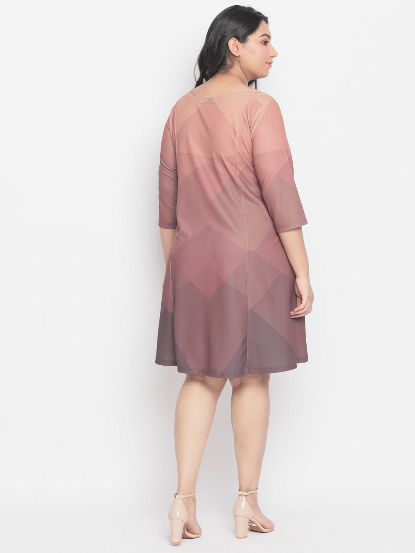 Dusty SandStone Plus Size Midi Dress Ombre for Women | Made to Order