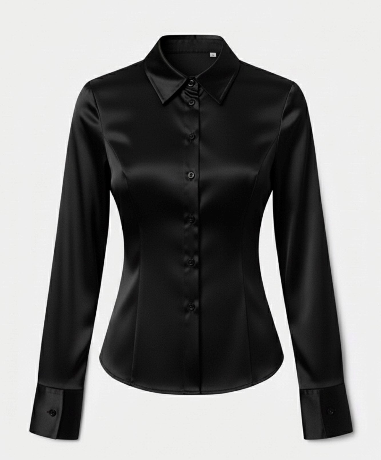 Satin Fitted Shirt Luxe Fabric Everyday Office Look,