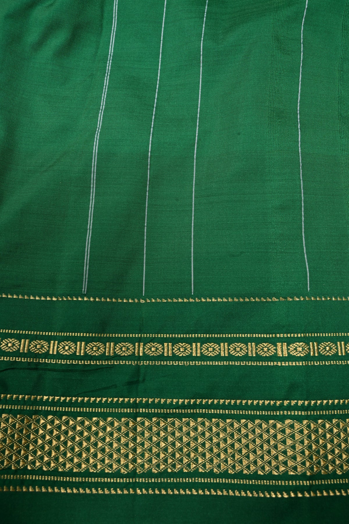 Vadamalli Ilkal Weave Mercerized Bagalkote Cotton Saree with Temple Panel on Contrast Zari Border | SHOBITAM