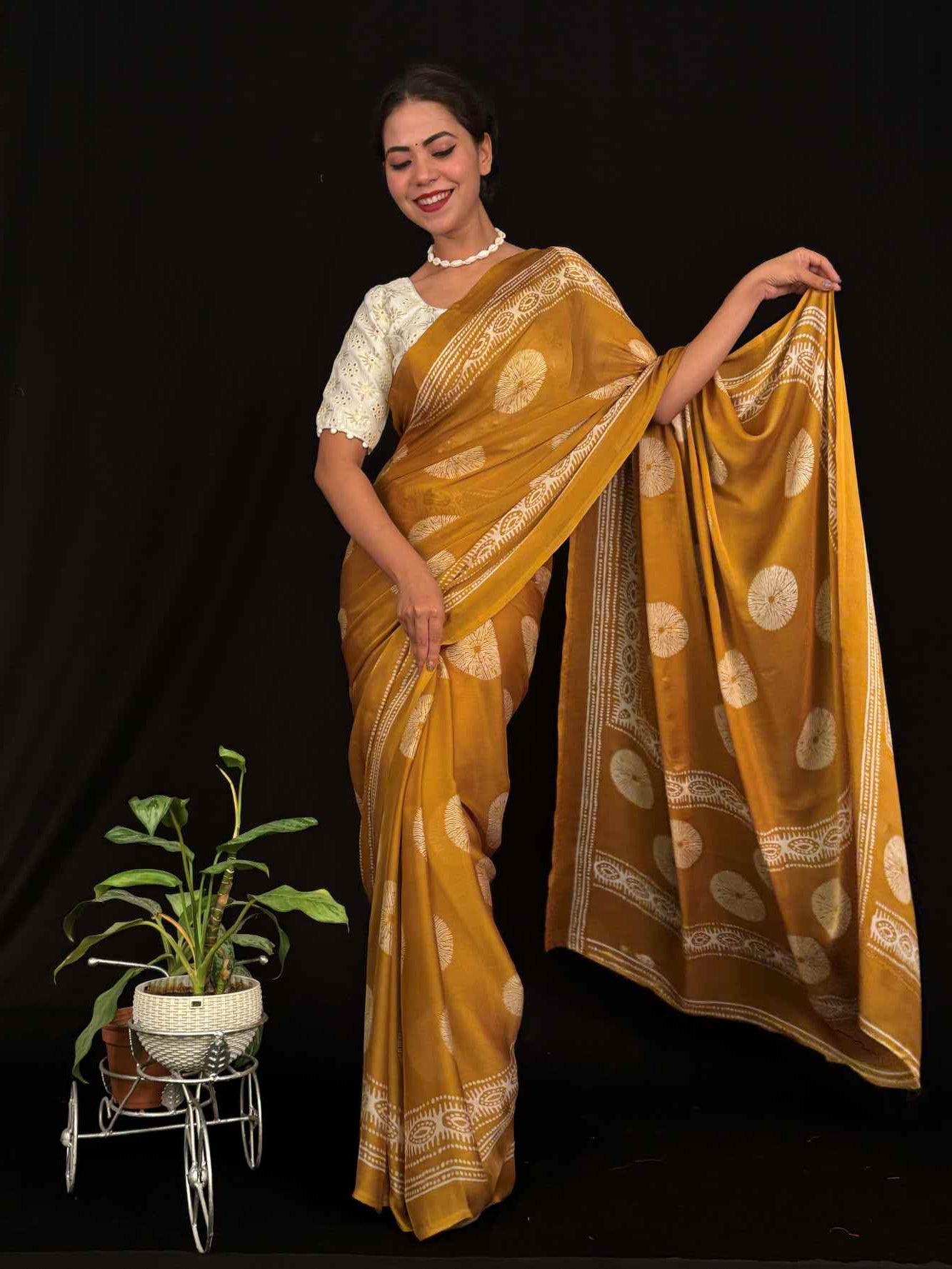 Ready to Wear One Minute Sarees Prestitched Sarees customised Plus Size