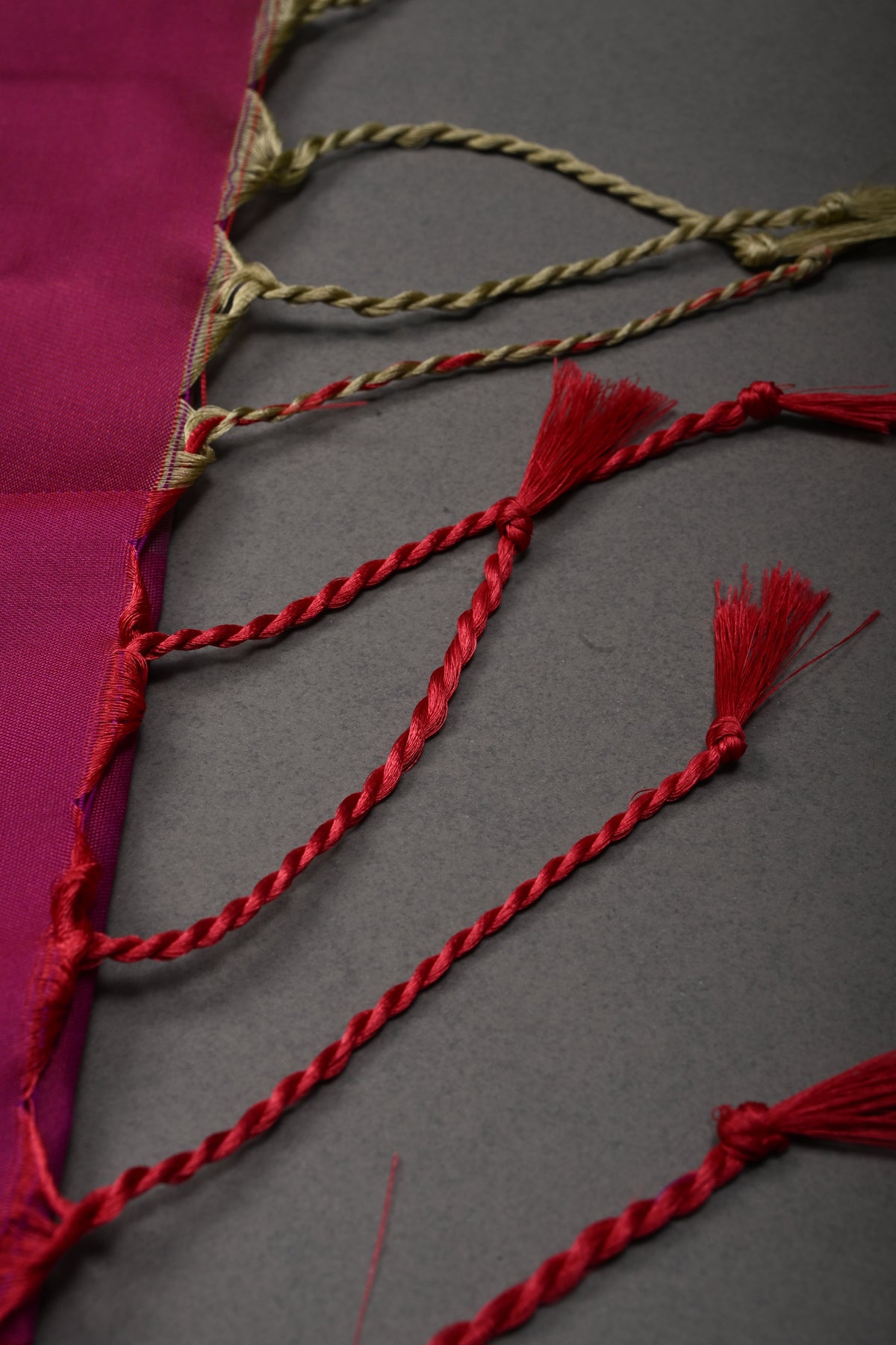 Purple Dual tone Vertical Zari Stripes on Kanchi Semi Silk Saree with Zari Buttas and Contrast Zari Border | SHOBITAM