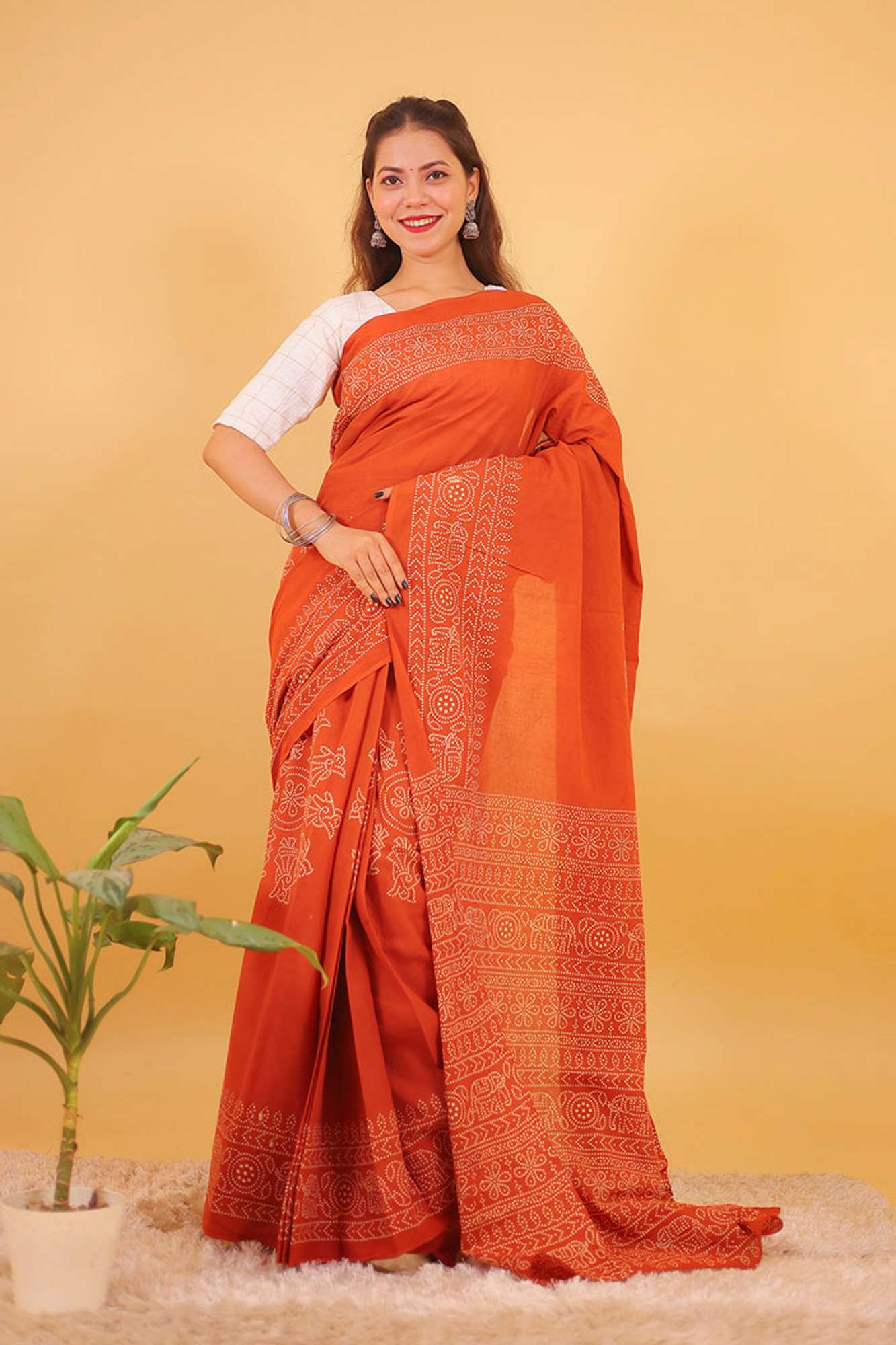 Mul mul pre-stitched ready to wear saree
