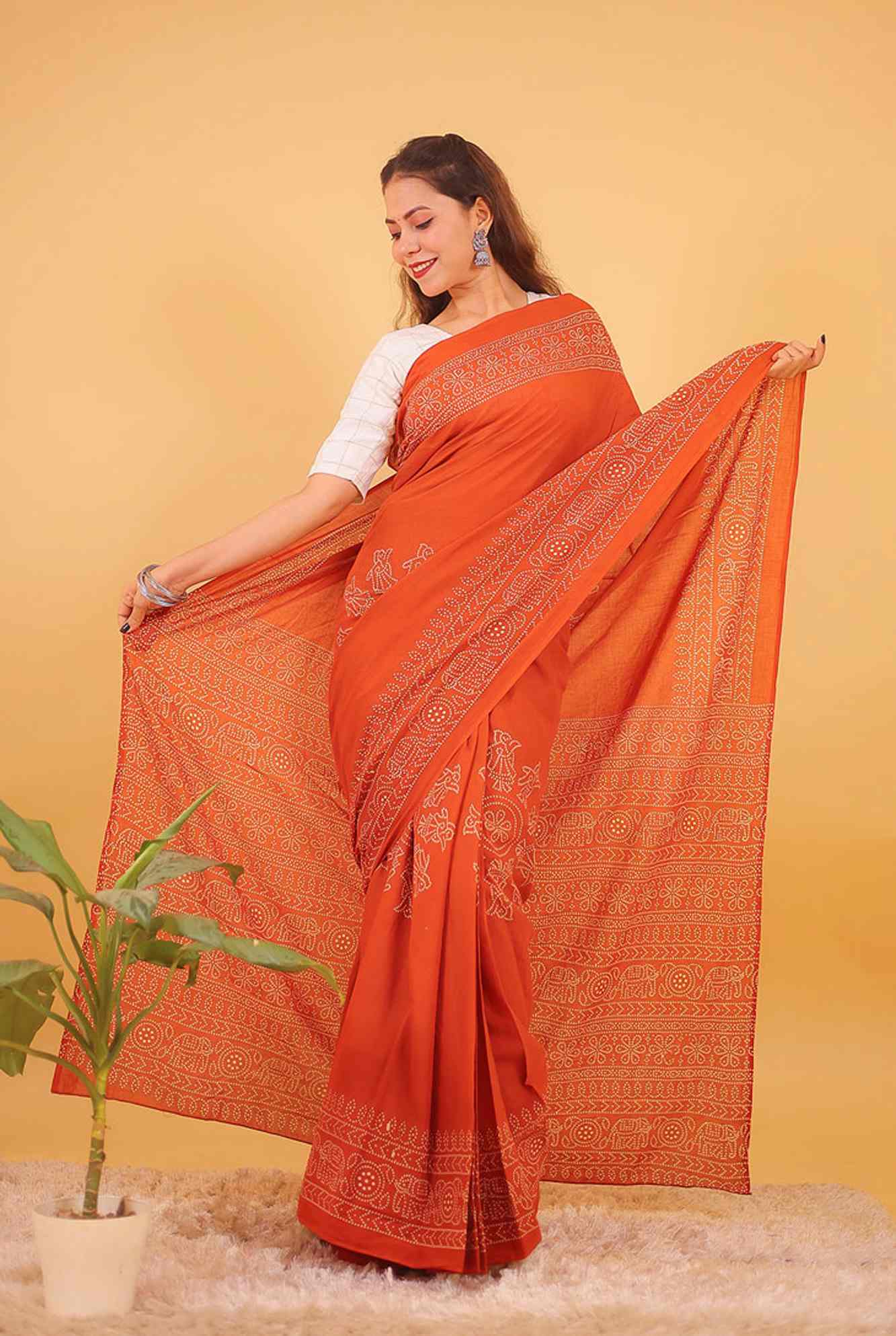 Mul mul pre-stitched ready to wear saree