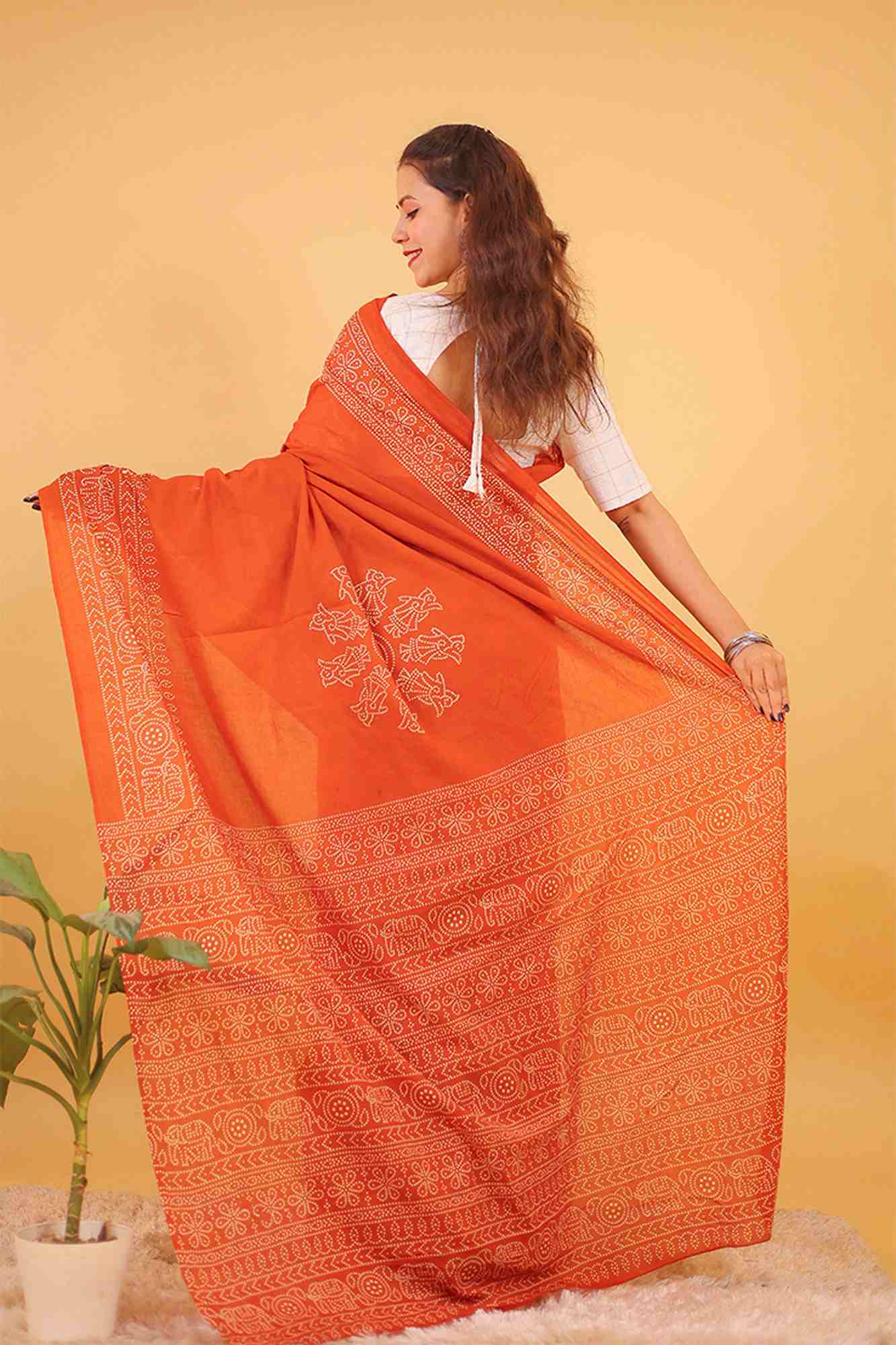 Mul mul pre-stitched ready to wear saree