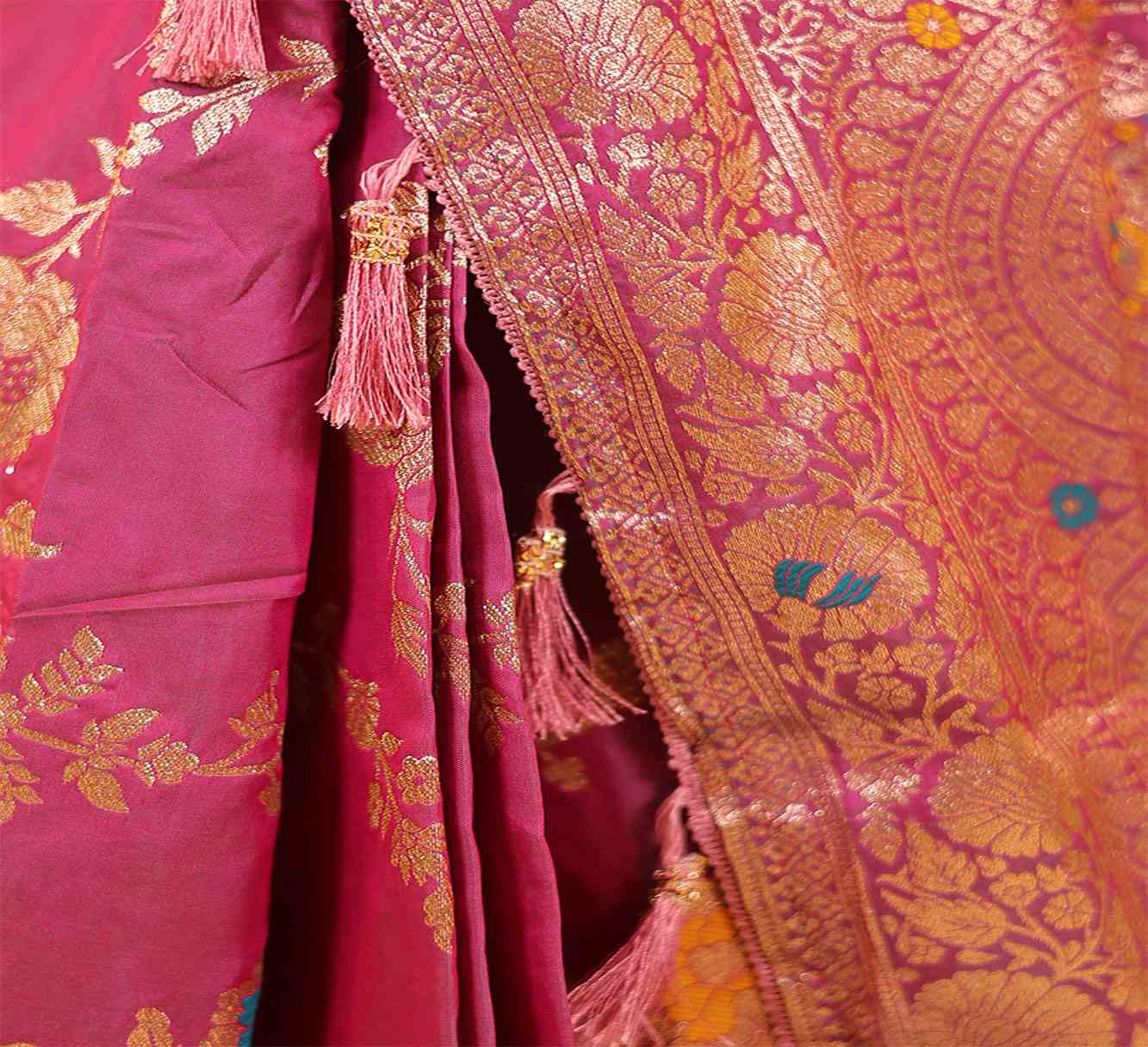 Banarasi with meenakari weave ready to wear saree