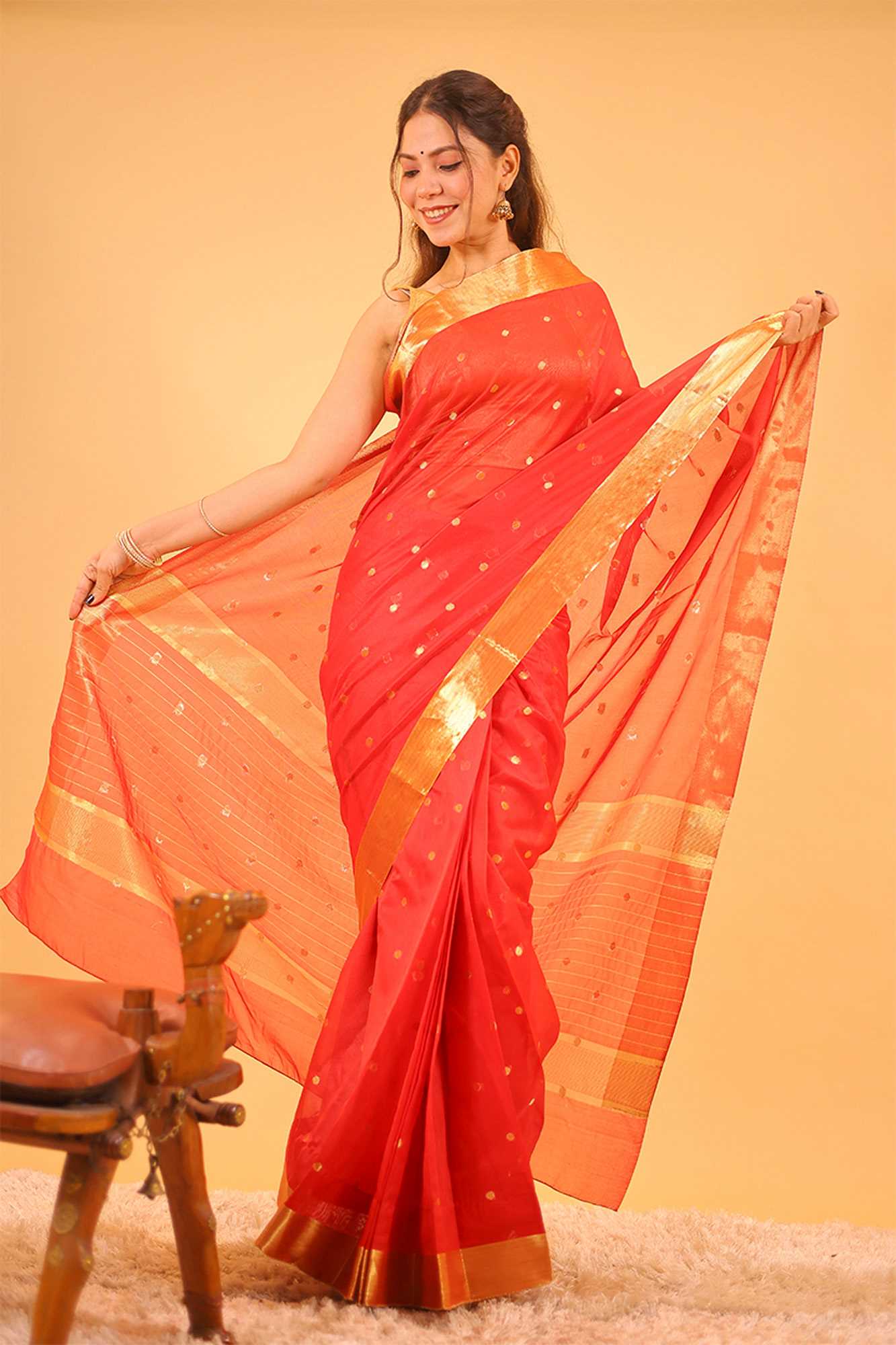 Banarasi ready to wear saree with ornate pallu