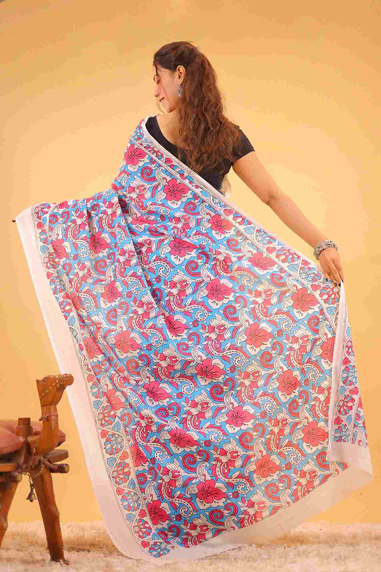 Mulmul Cotton Jaipuri Sanganeri Ready to wear Saree