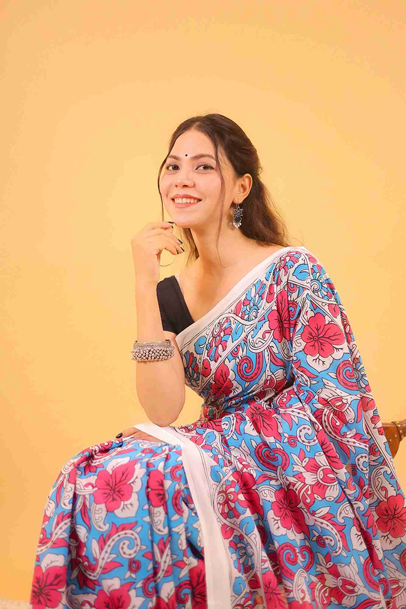 Mulmul Cotton Jaipuri Sanganeri Ready to wear Saree