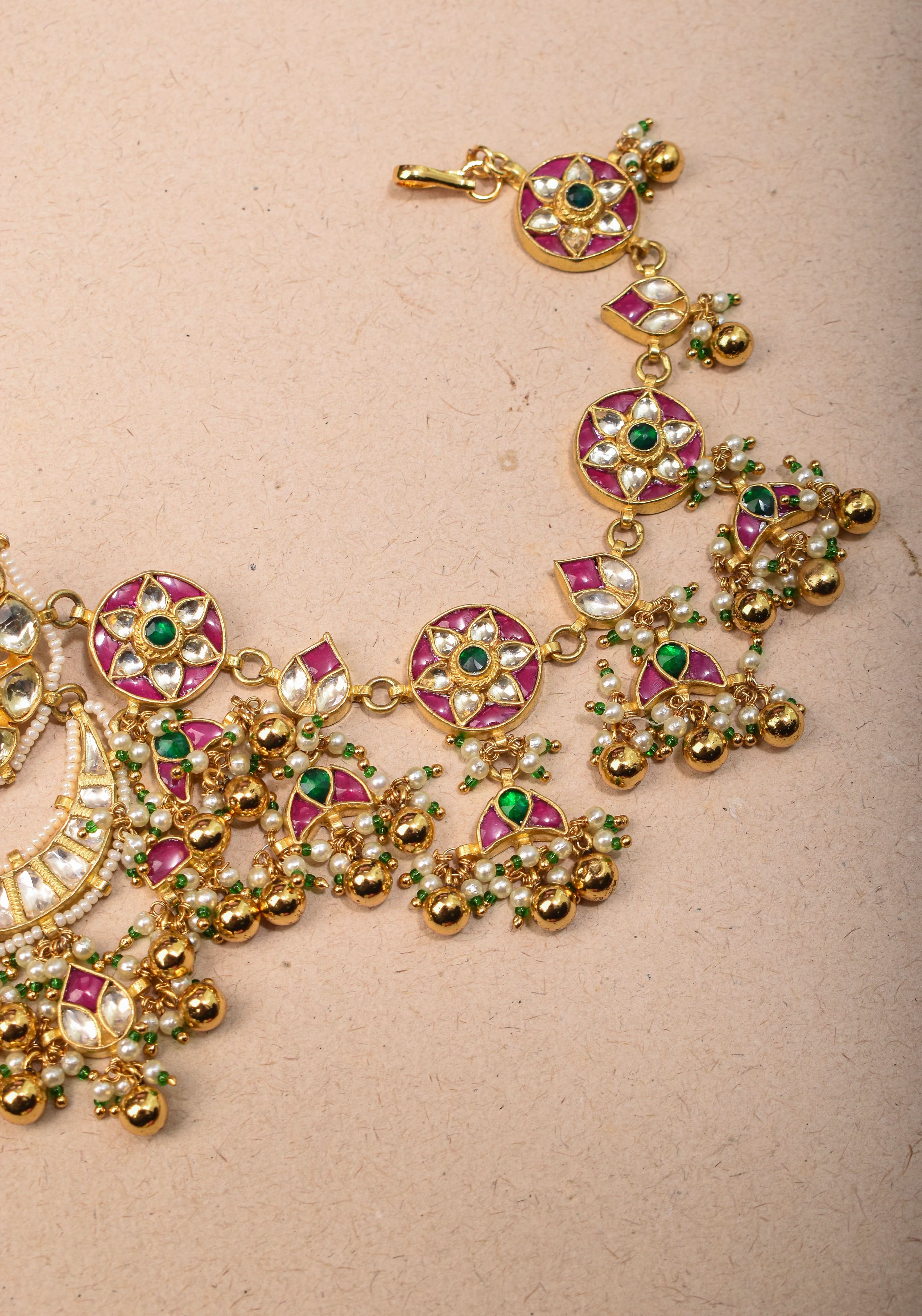 Jadau Handcrafted Sheshphool Rajputi Matha Patti |Shobitam Jewelry