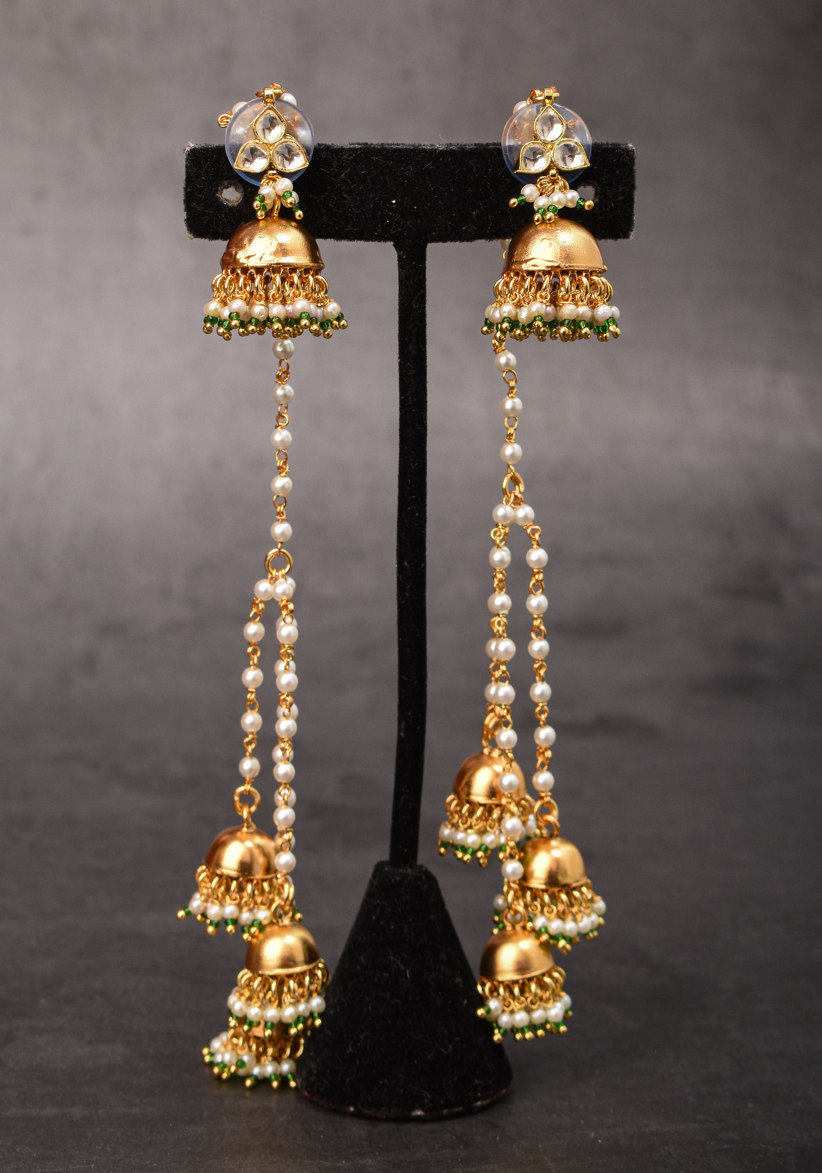Kashmiri Durr Jhumka with Dangling Beads | Shobitam Jewelry