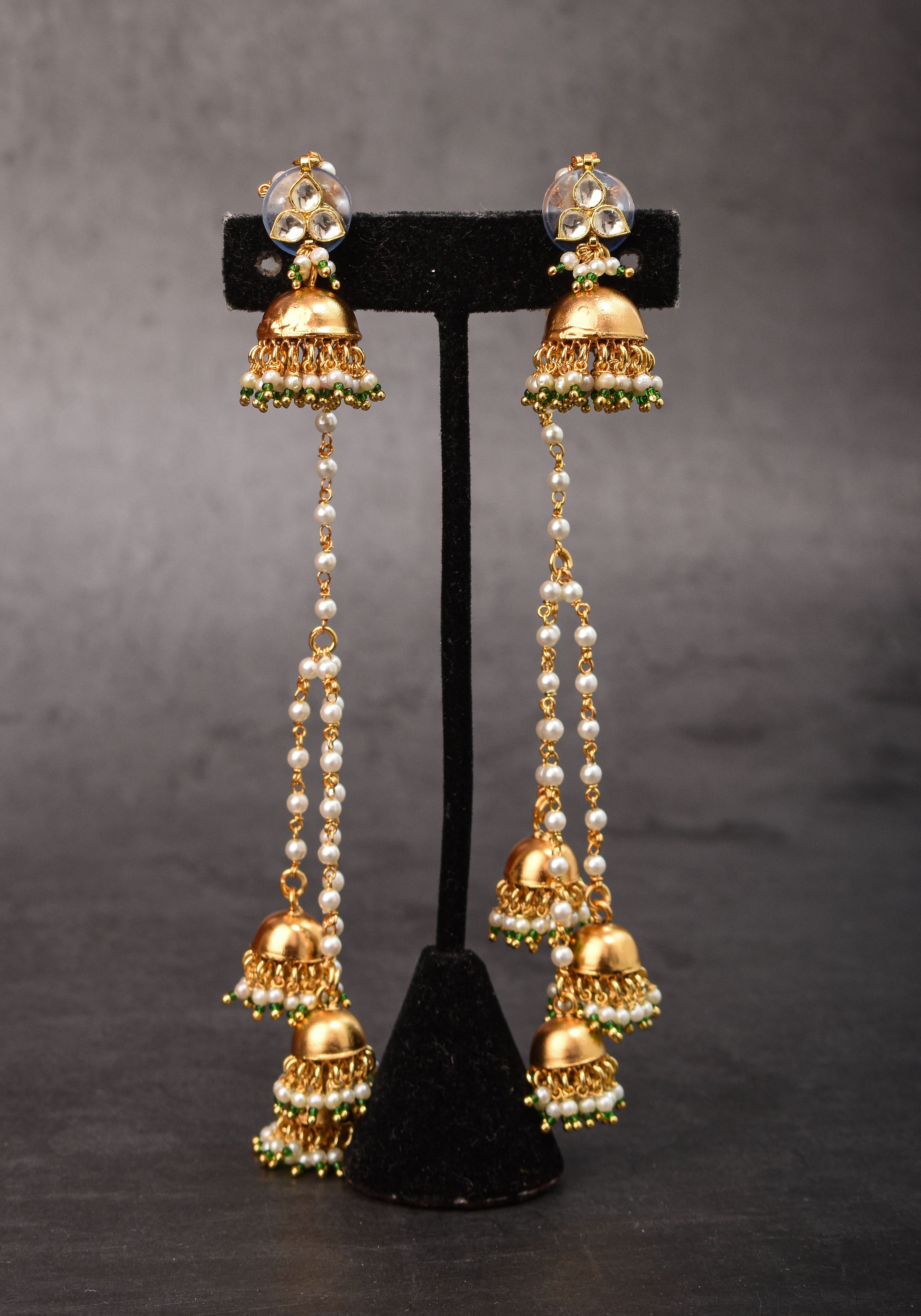 Kashmiri Durr Jhumka with Dangling Beads | Shobitam Jewelry