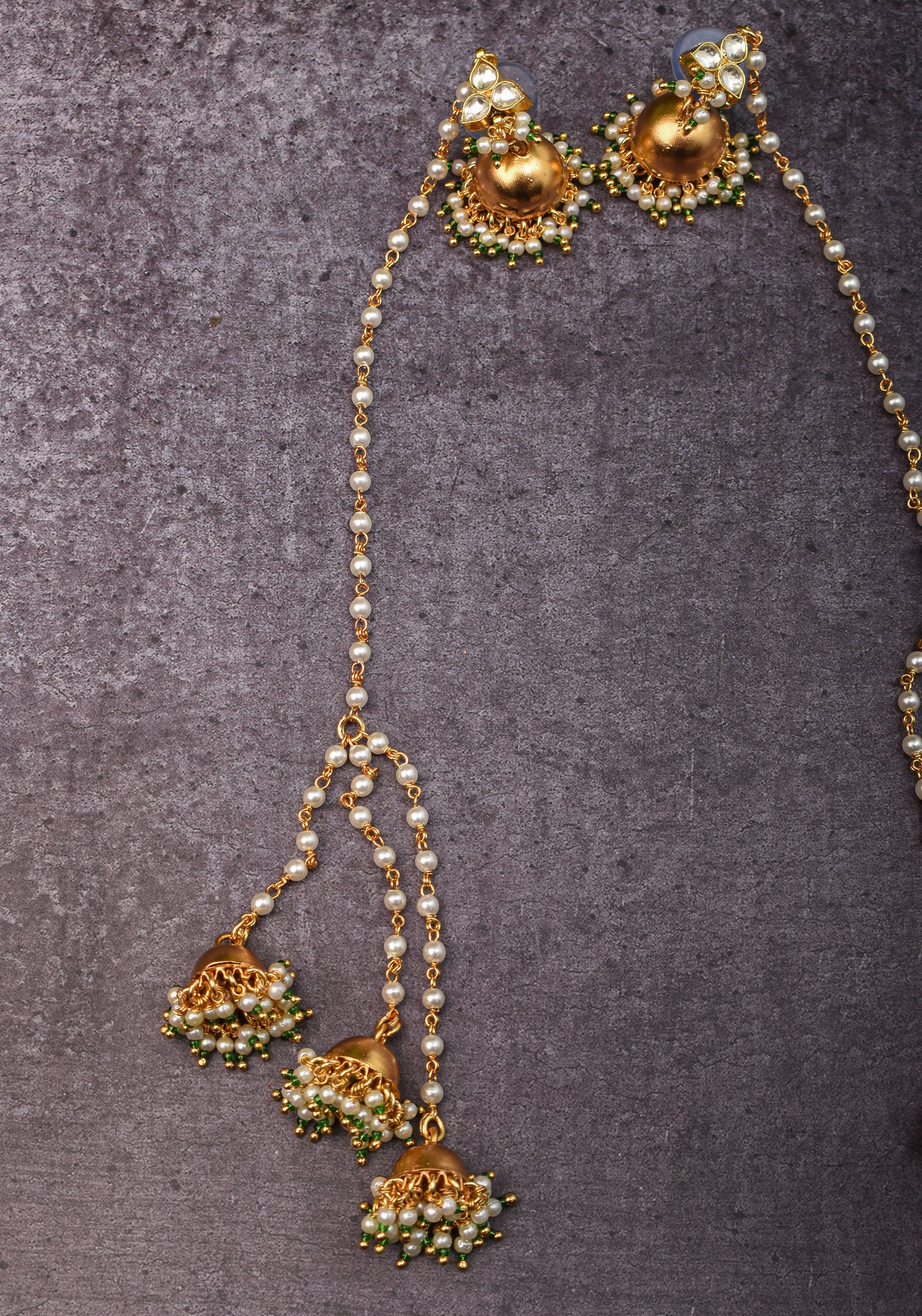 Kashmiri Durr Jhumka with Dangling Beads | Shobitam Jewelry