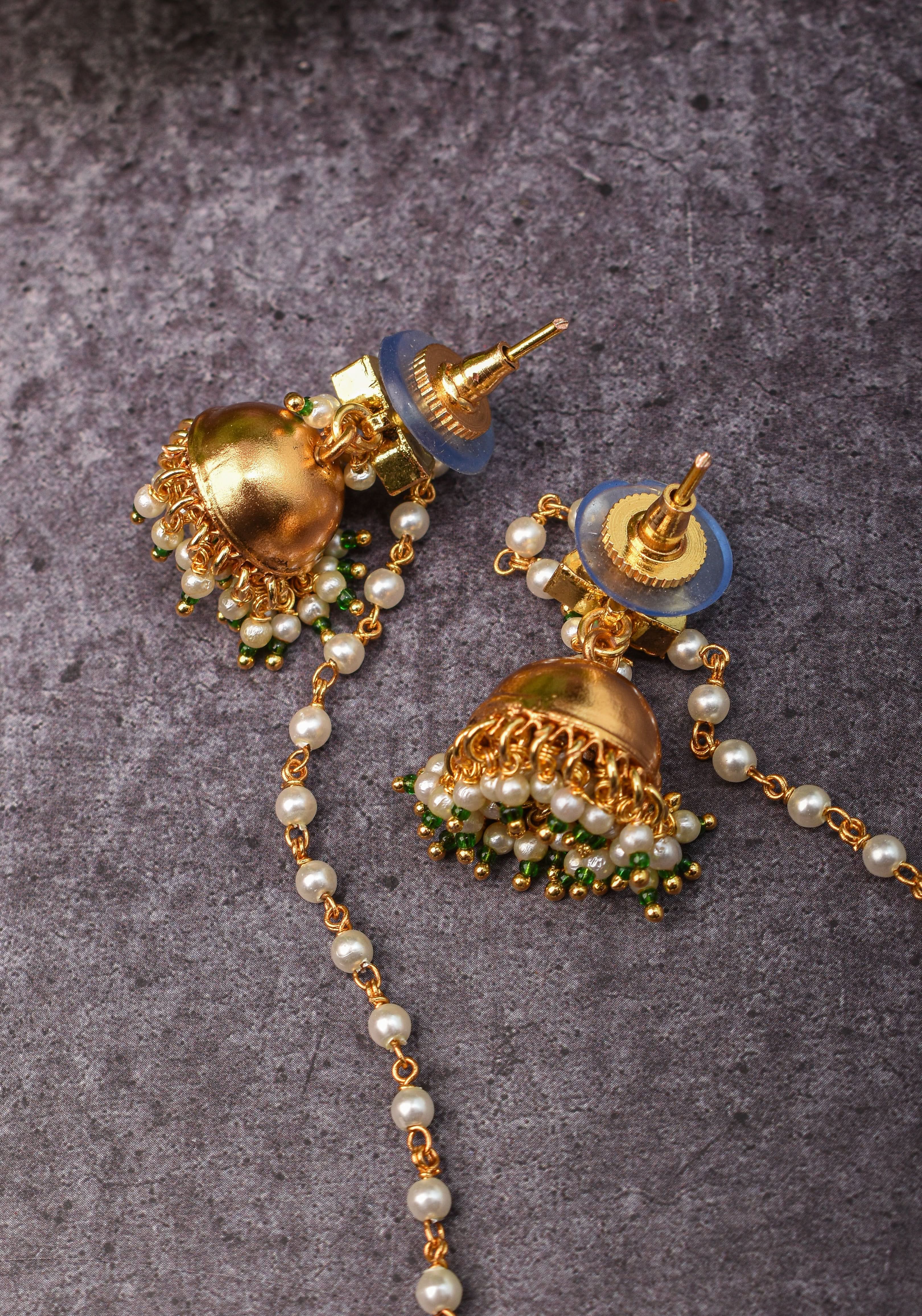 Kashmiri Durr Jhumka with Dangling Beads | Shobitam Jewelry