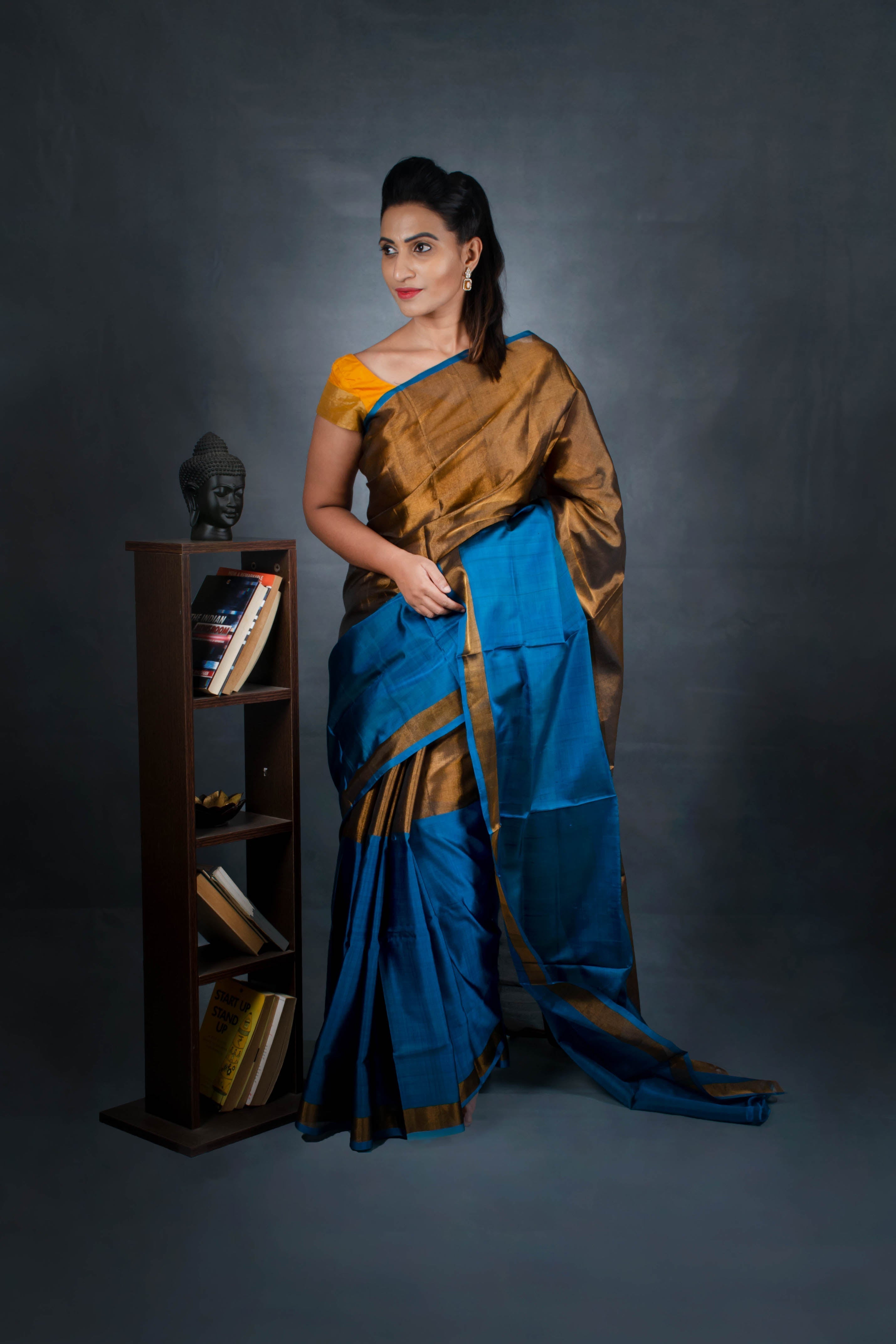 Jewel crown - Handwoven Tissue Silk Saree | SILK MARK CERTIFIED | Shobitam