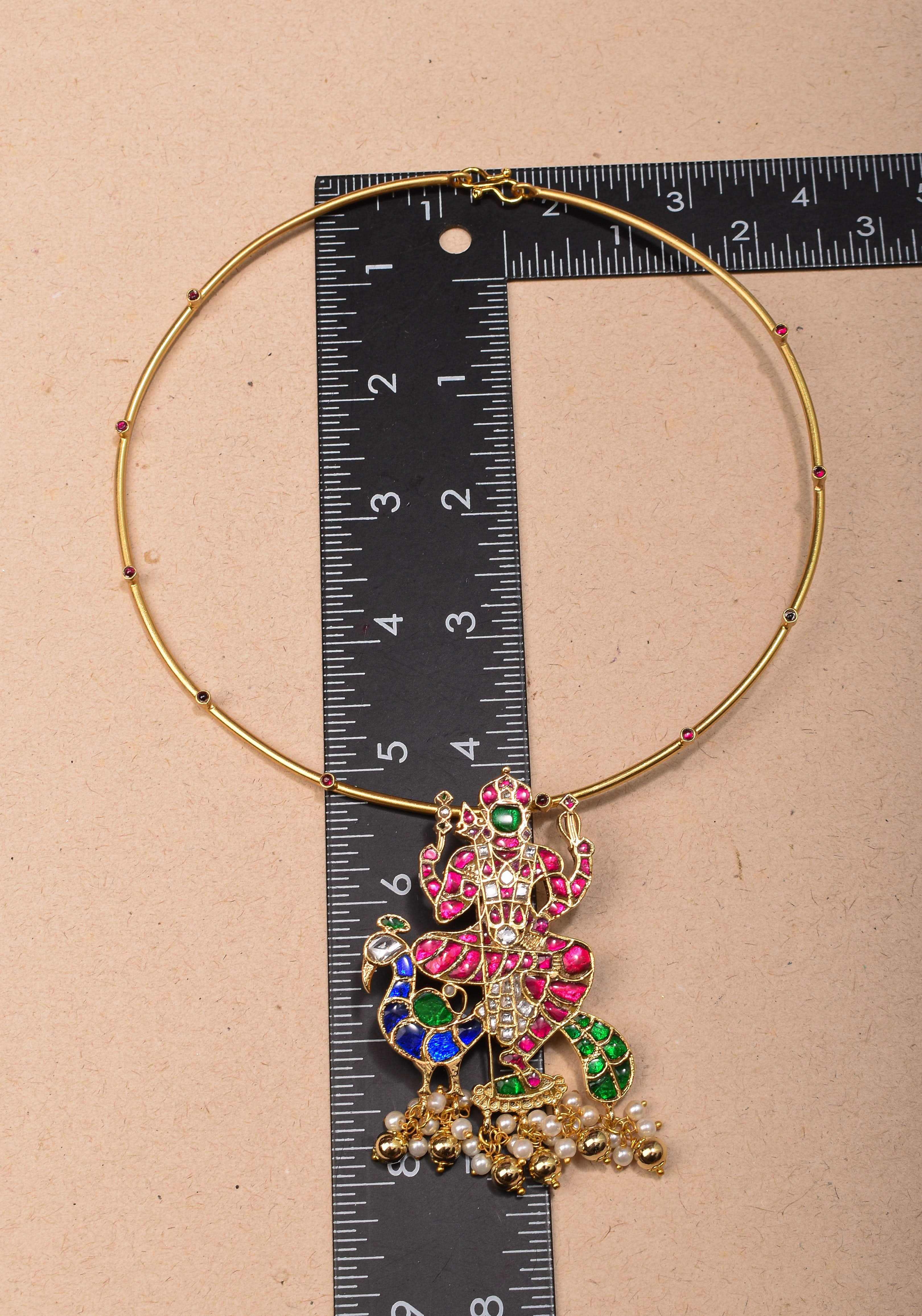 Kartikeya Jadau Pendant on Wire base Necklace | Shobitam