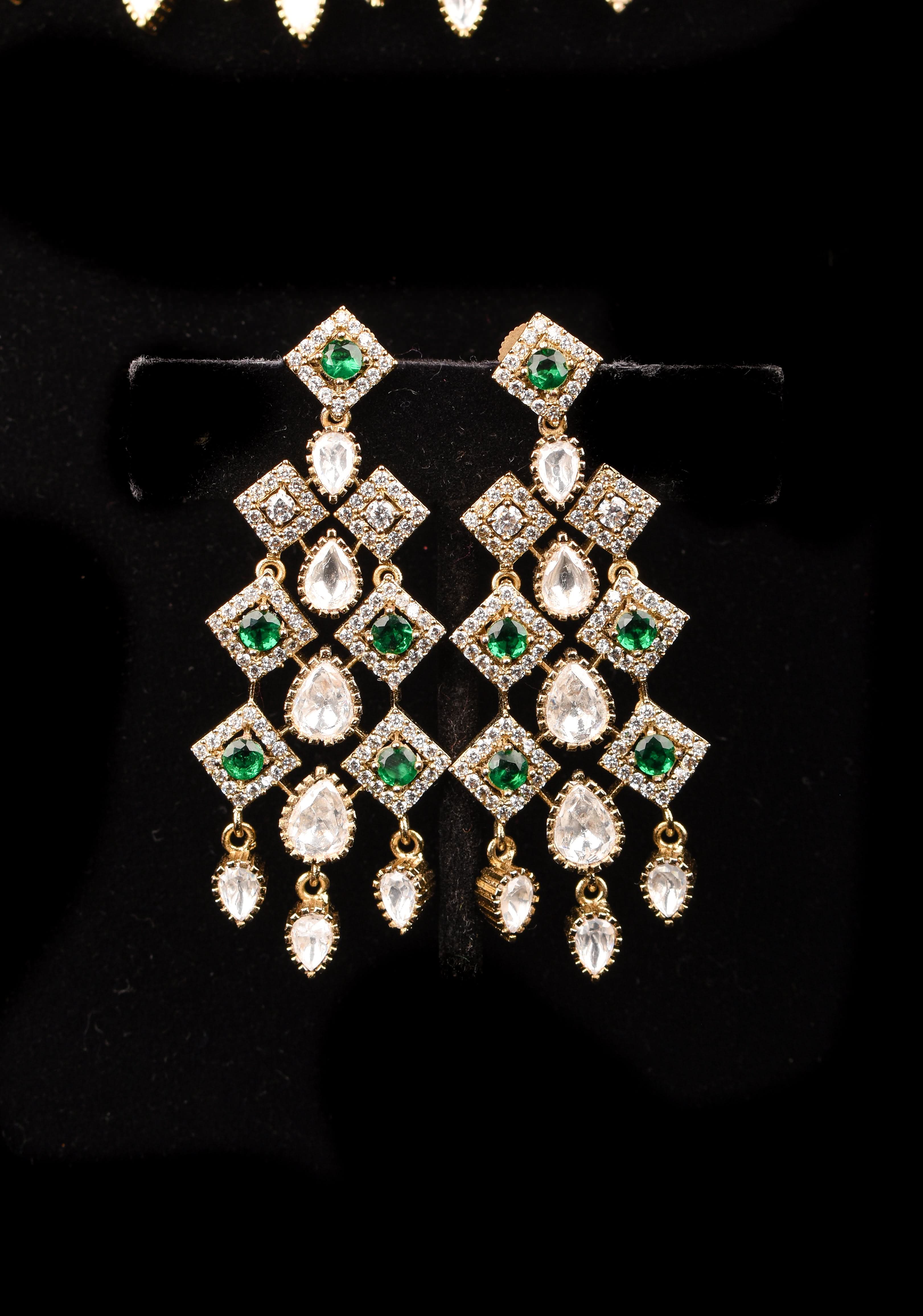 Victorian Choker set with stone Detailing and Teardrop shape dangling | SHOBITAM