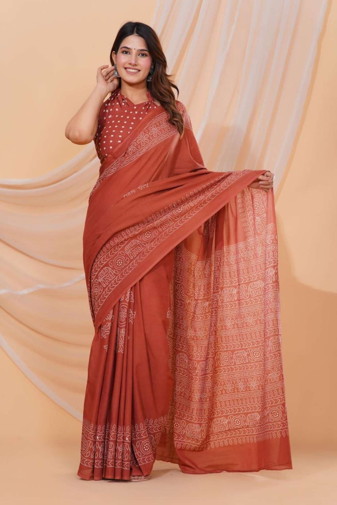 Mal mal prestitched saree