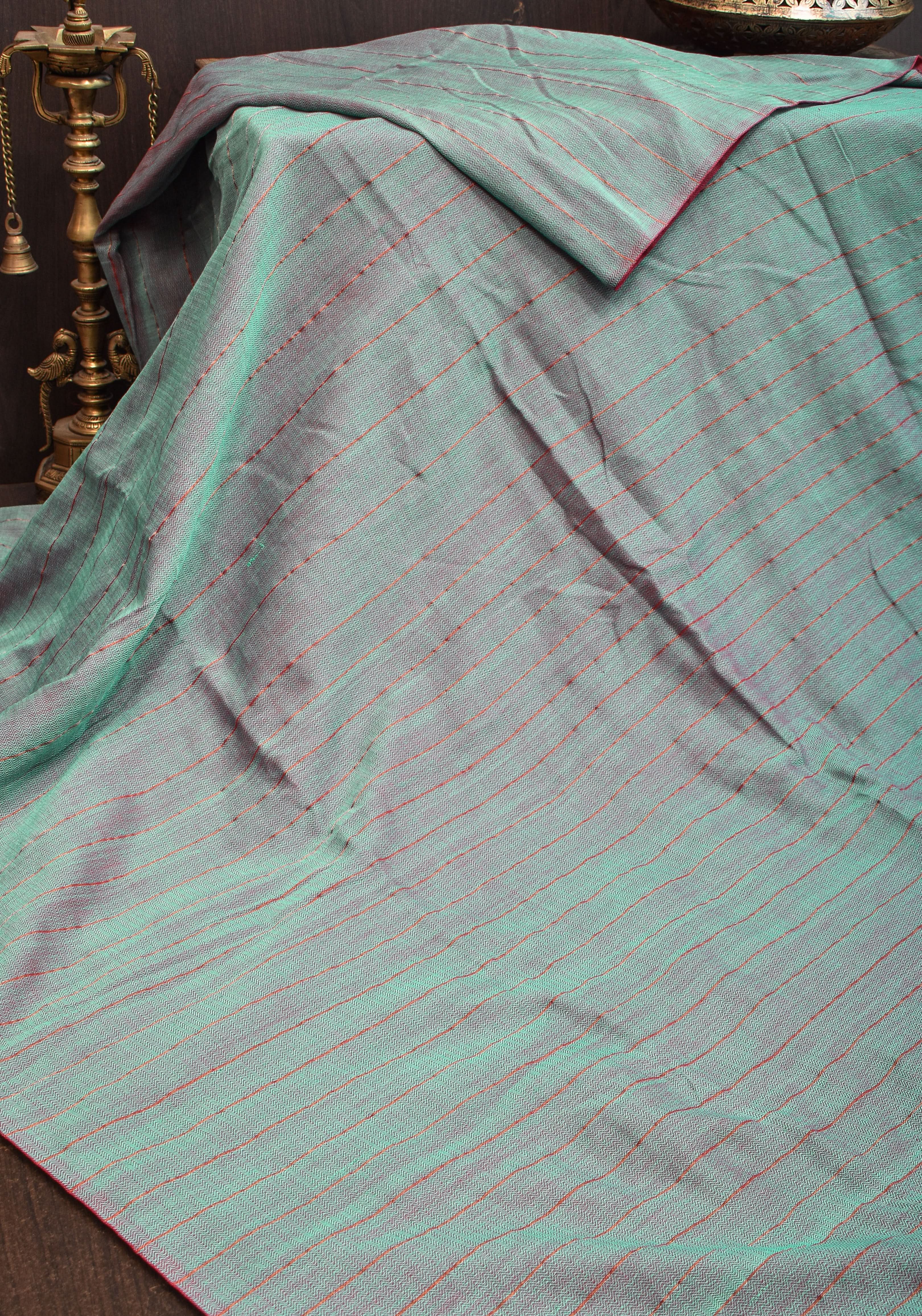 Reversible Maheshwari Mercerised Cotton Saree with extralong tassels, no blouse piece | Shobitam