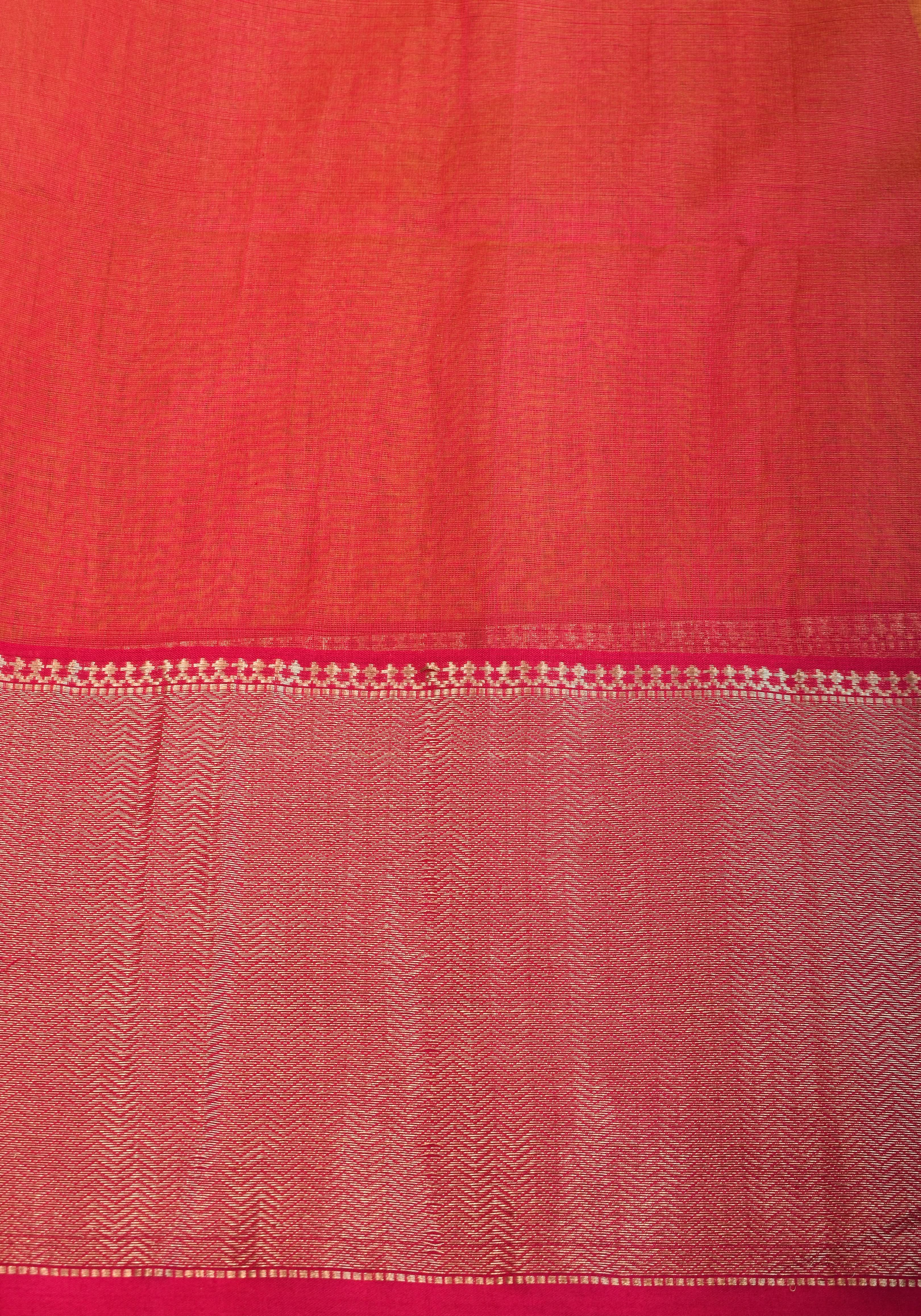 Handwoven Maheshwari Silk Cotton Saree in Yellow and Pink with zari borders | Shobitam