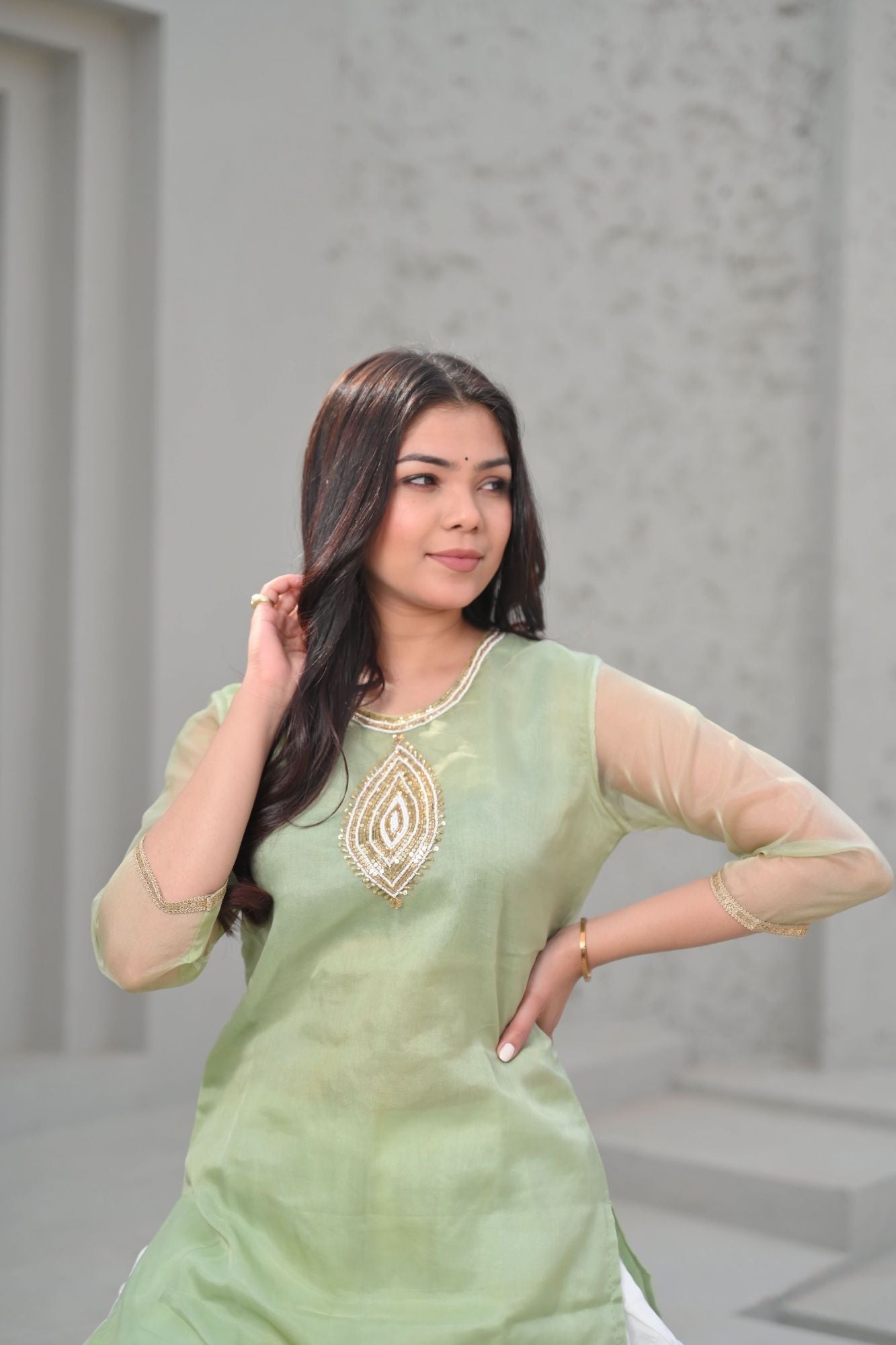 Hansika Organza Short Kurti and Dhoti Pants 2 PIece Set | Made To Order