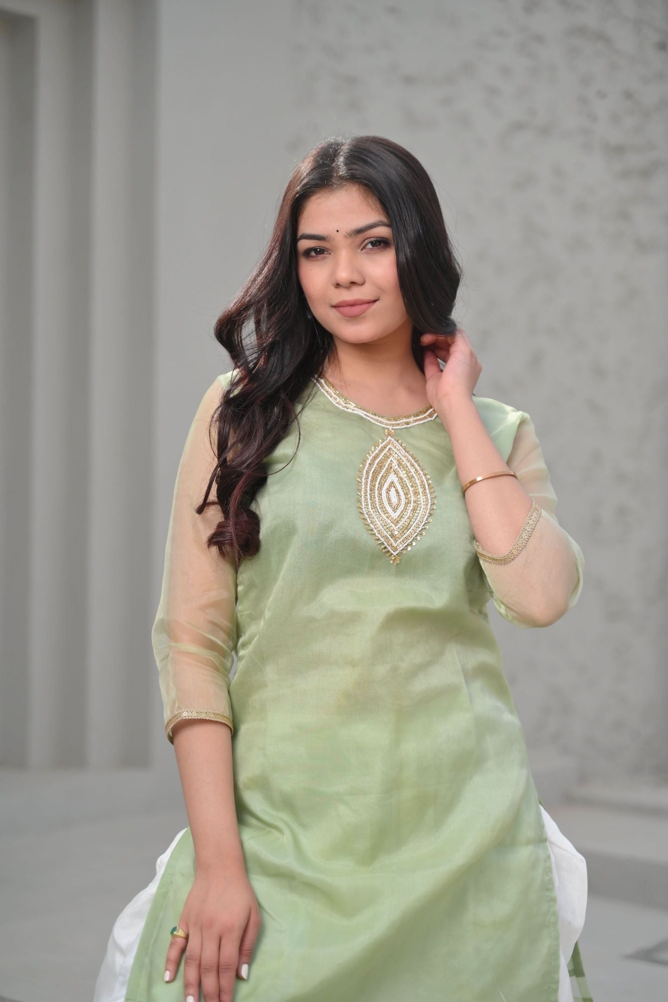 Hansika Organza Short Kurti and Dhoti Pants 2 PIece Set | Made To Order