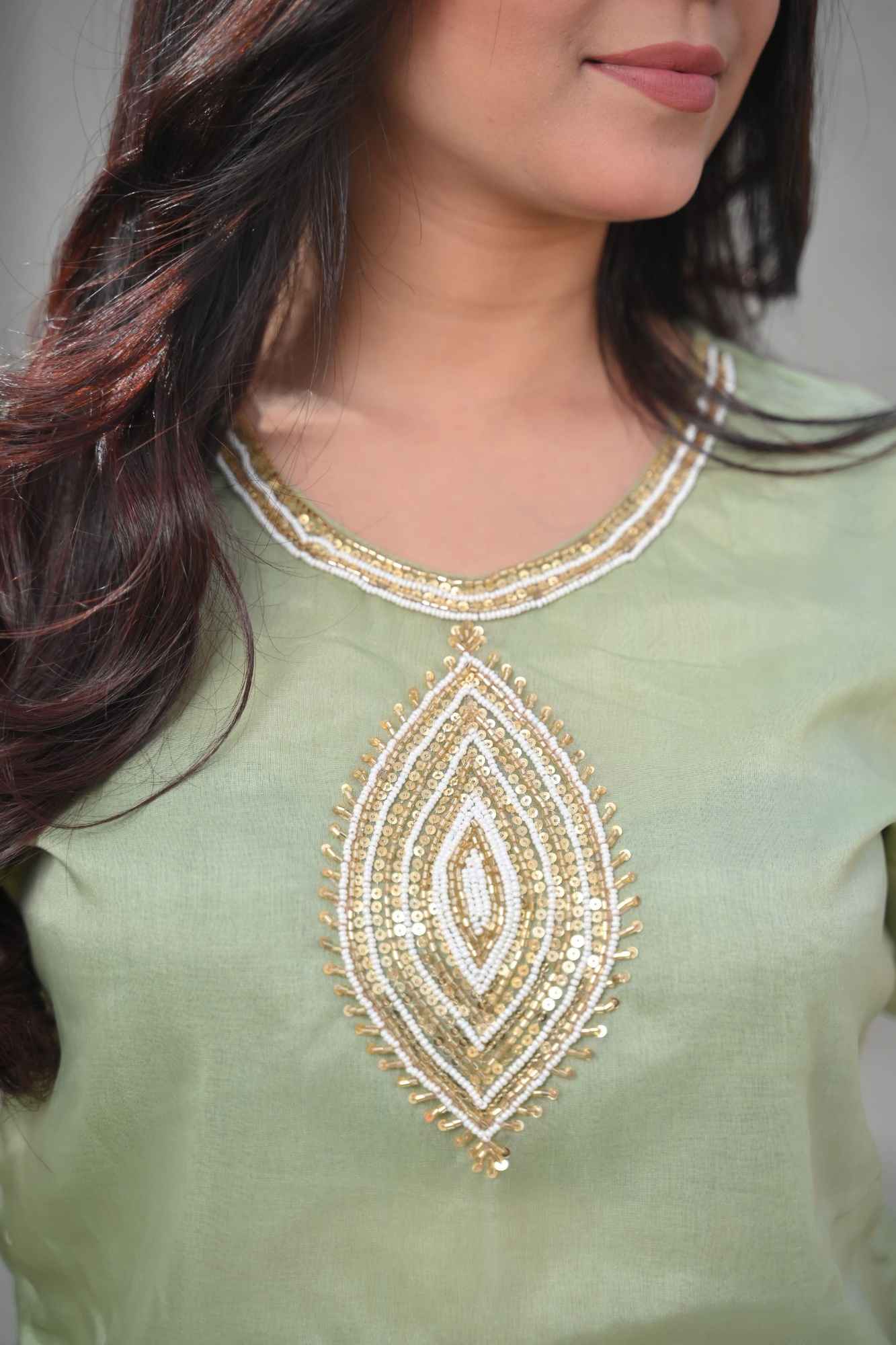 Hansika Organza Short Kurti and Dhoti Pants 2 PIece Set | Made To Order