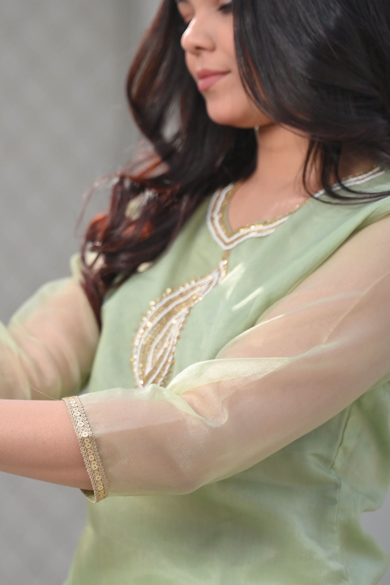 Hansika Organza Short Kurti and Dhoti Pants 2 PIece Set | Made To Order