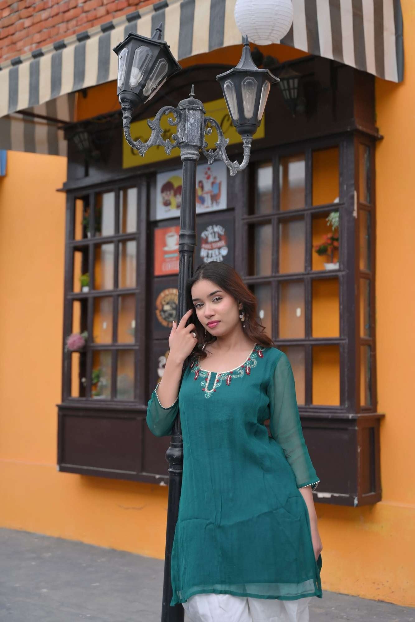 Ahaana Chiffon Short Kurta And Dhoti Pants 2 Piece Set | Made To Order