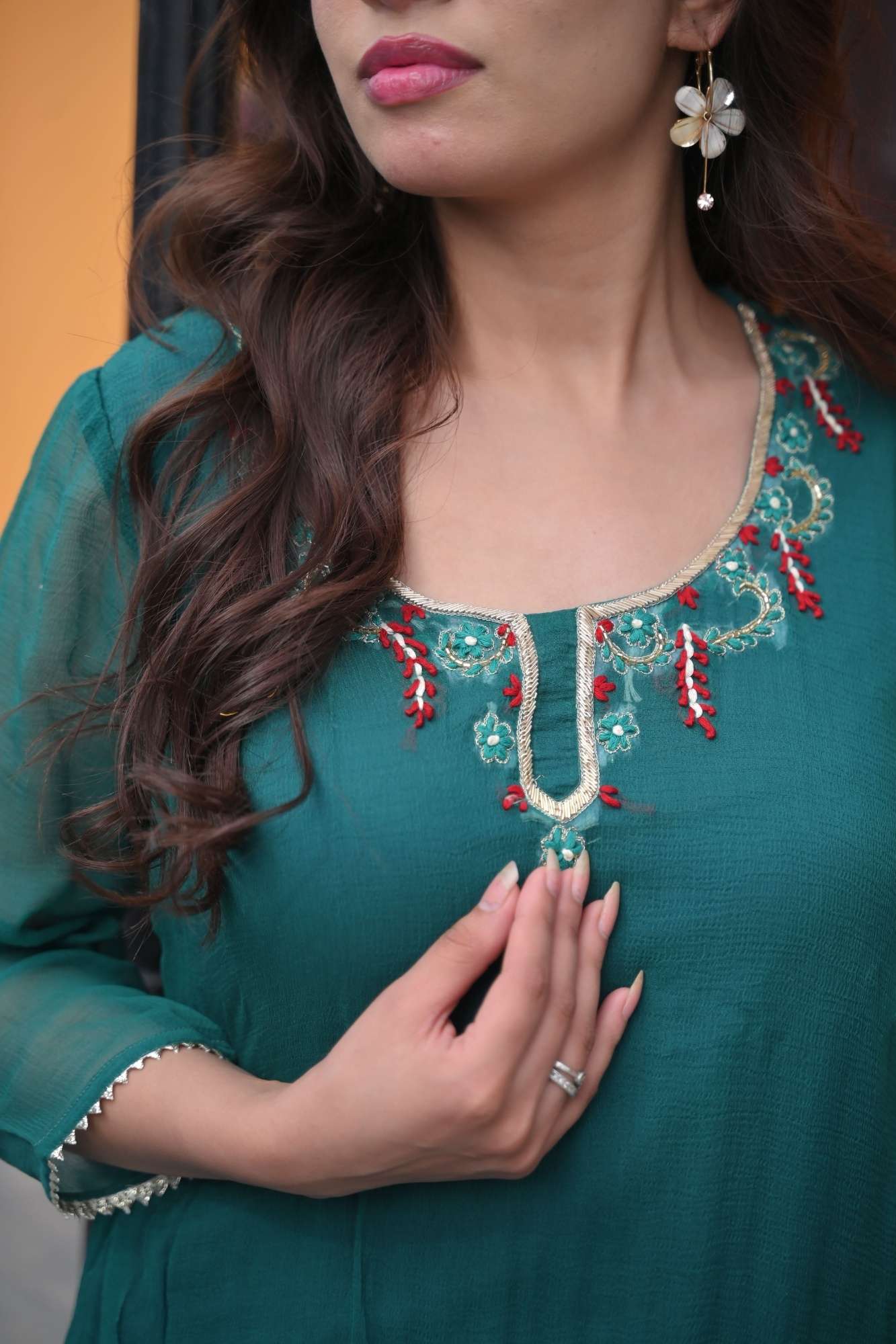 Ahaana Chiffon Short Kurta And Dhoti Pants 2 Piece Set | Made To Order