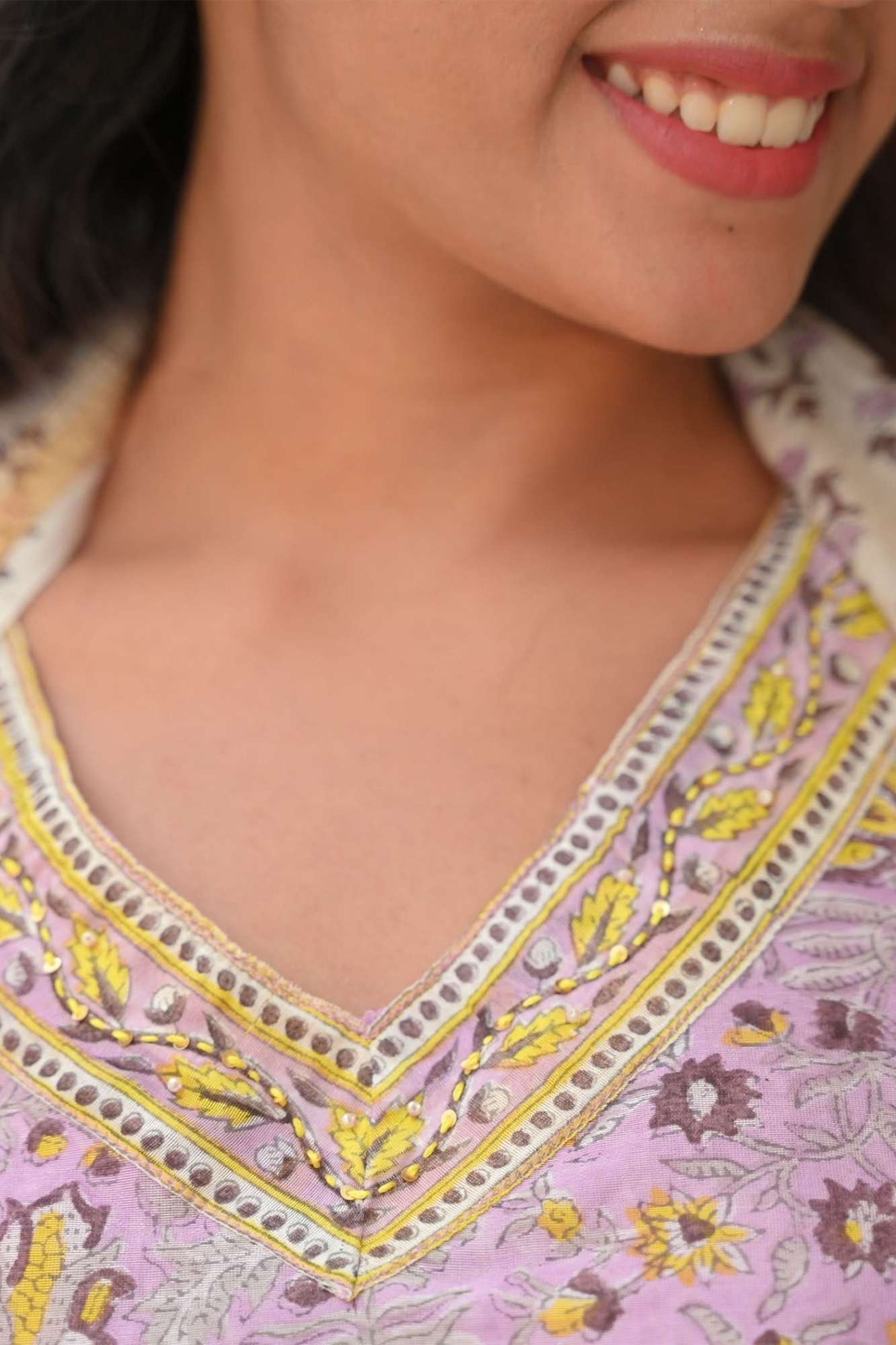 Asawari 3 piece Suit Set in Chanderi Cotton, Made to order, Sleeve option available