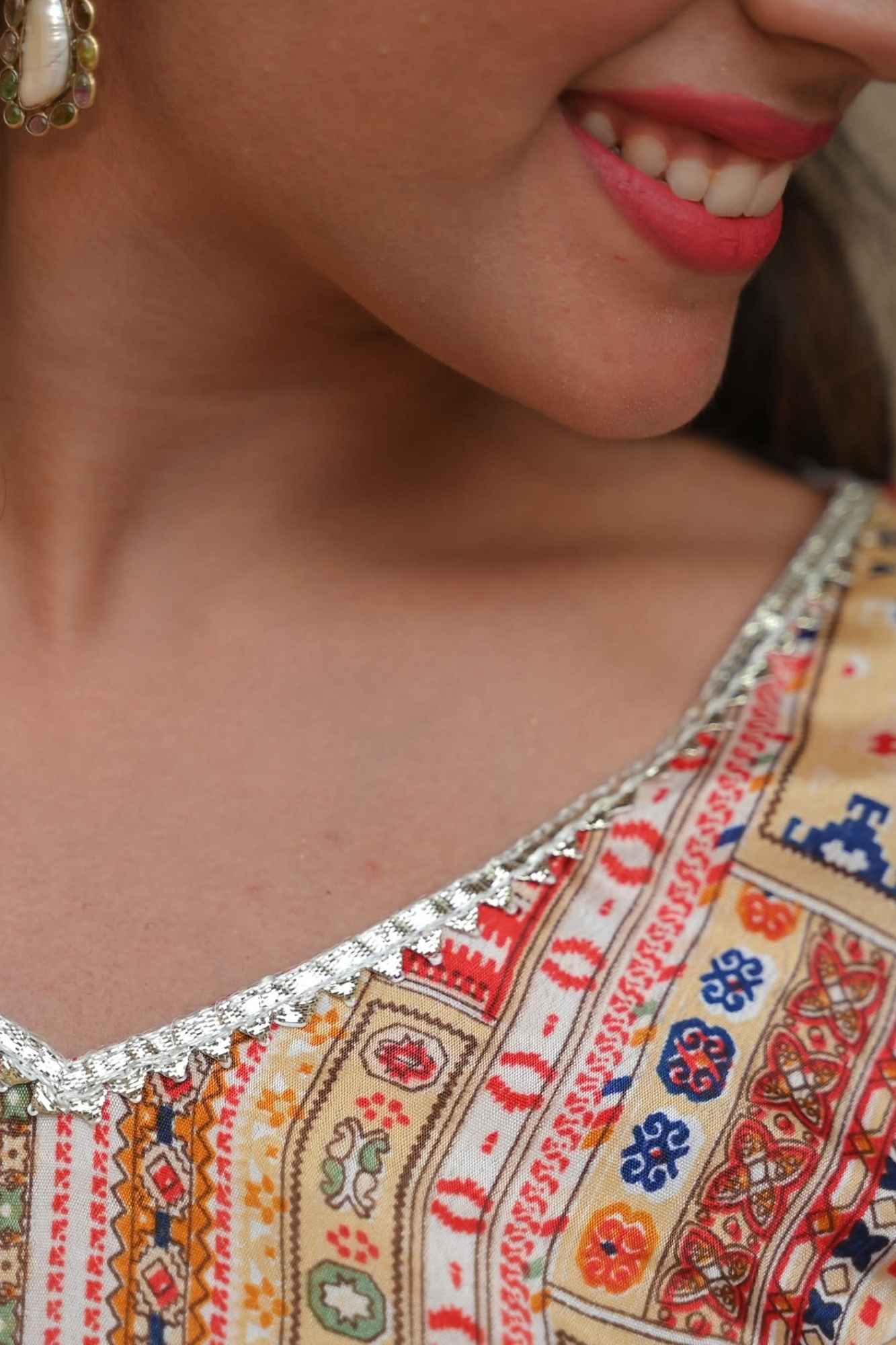 Raas Kalidar Lehenga Set in bold hues and Gotta patti embellishments, Made to Order