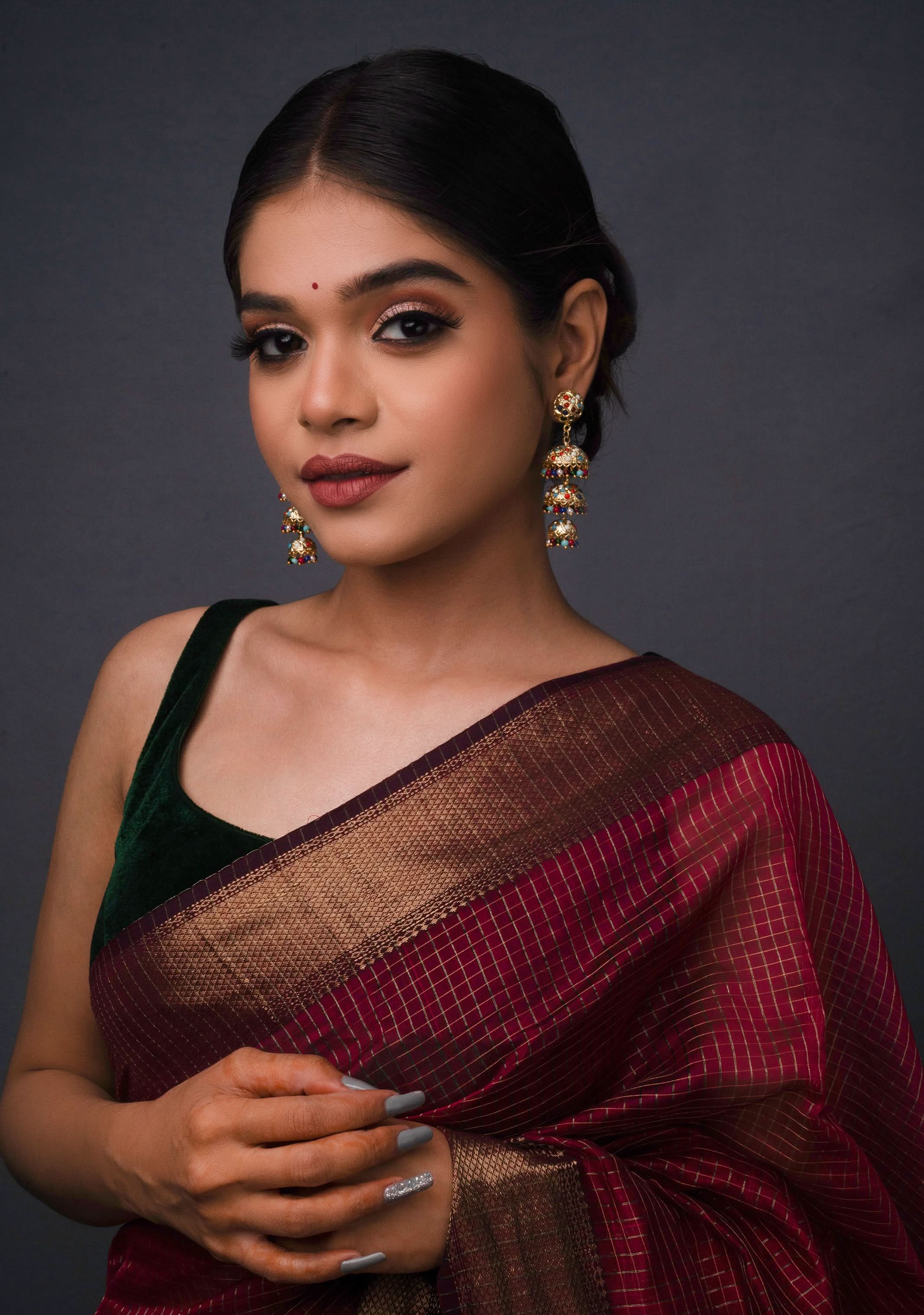 Triple Layer Jhumka Set in MultiColor | Shobitam Jewelry