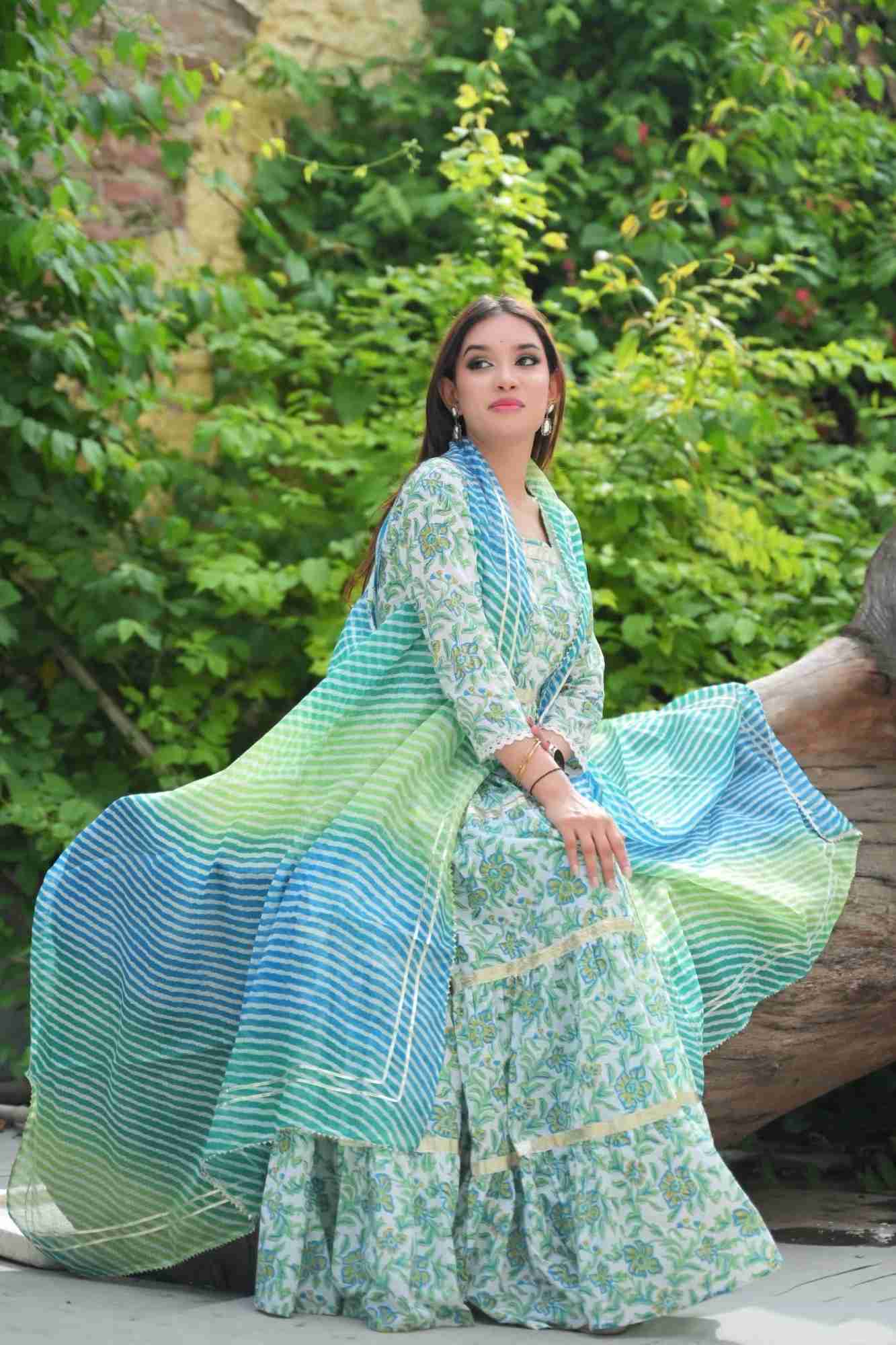 Meeraki Tiered Gown and Cape - 2 piece set| Made To Order