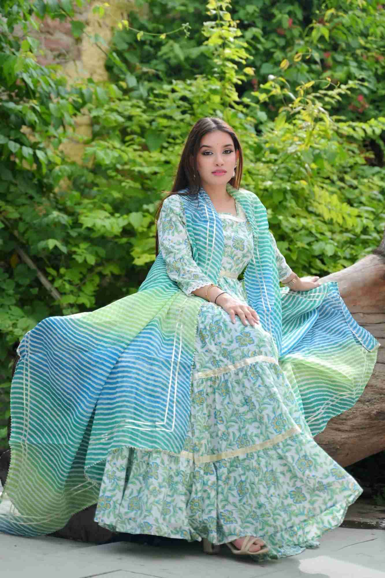 Meeraki Tiered Gown and Cape - 2 piece set| Made To Order