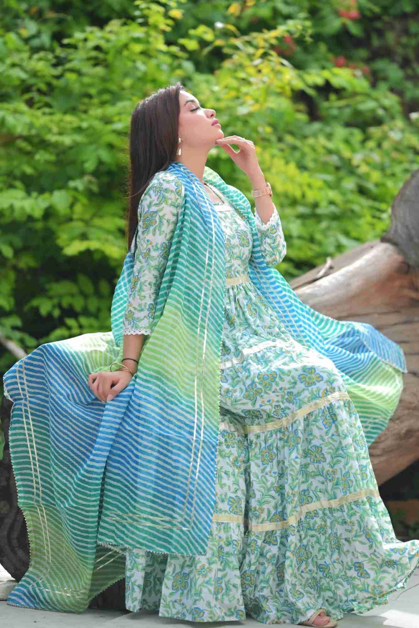 Meeraki Tiered Gown and Cape - 2 piece set| Made To Order