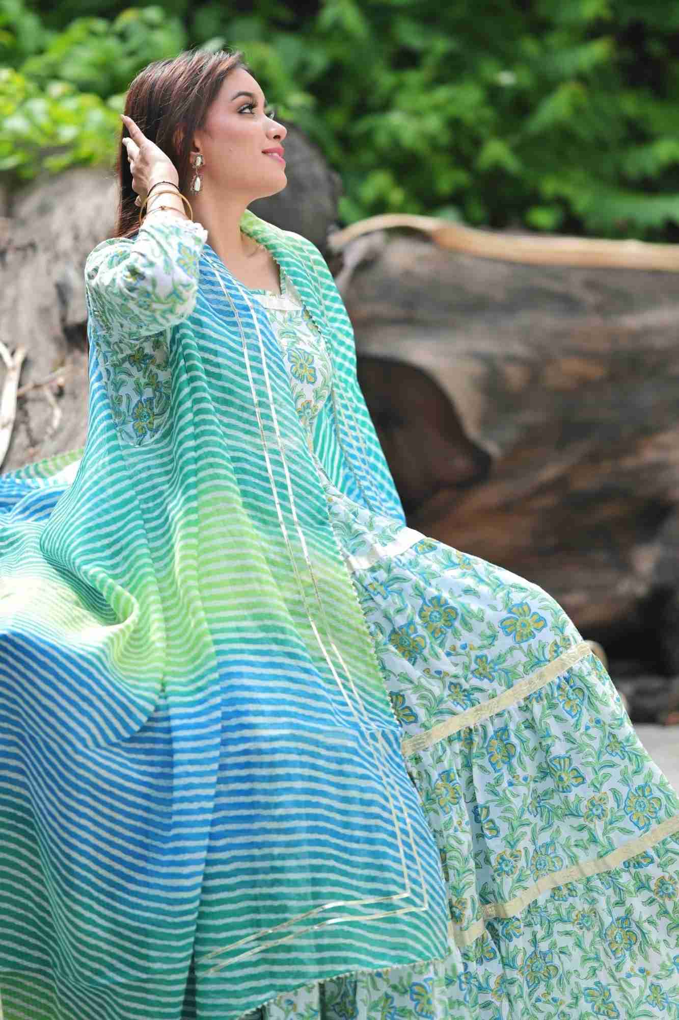 Meeraki Tiered Gown and Cape - 2 piece set| Made To Order