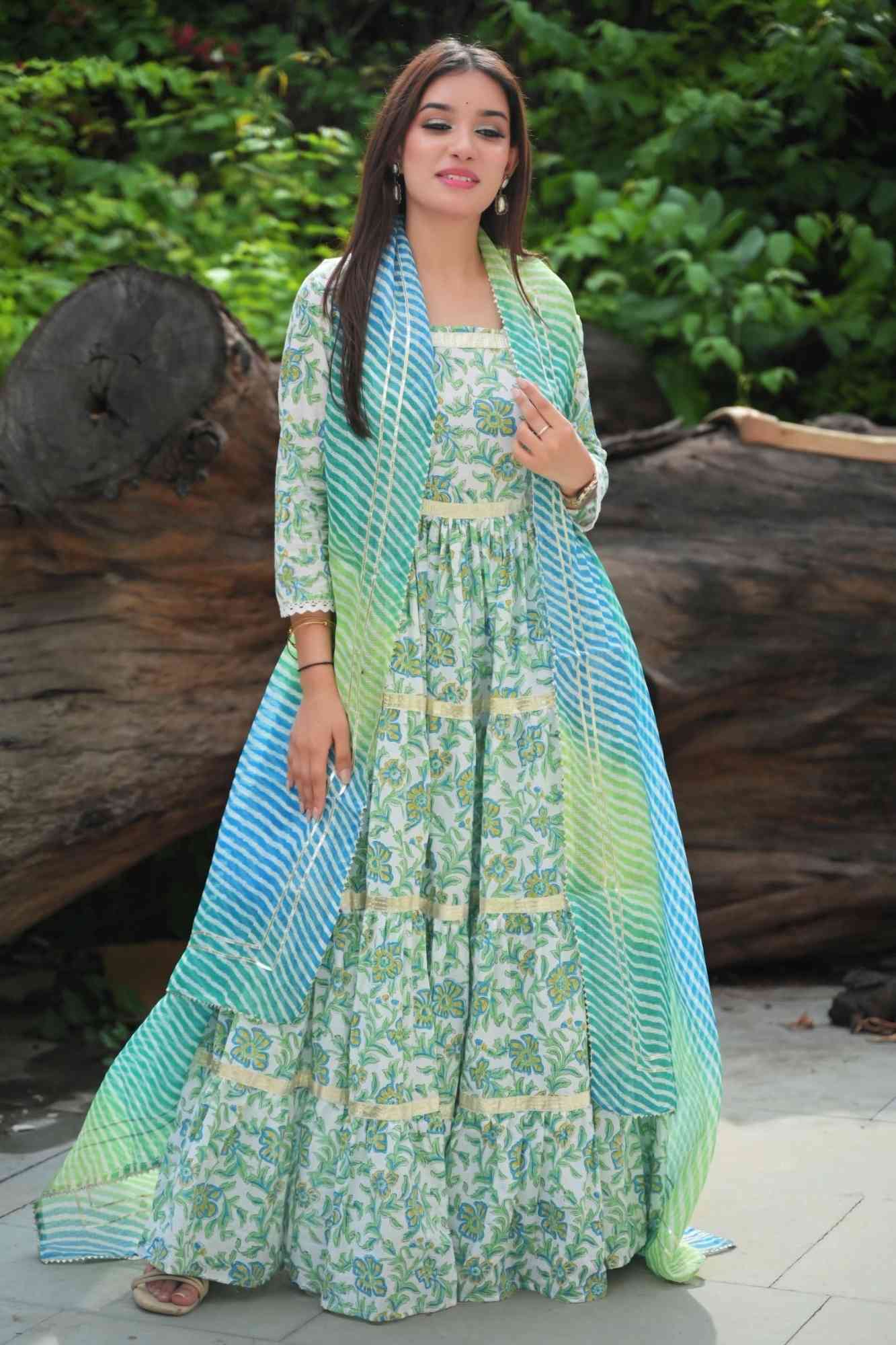 Meeraki Tiered Gown and Cape - 2 piece set| Made To Order