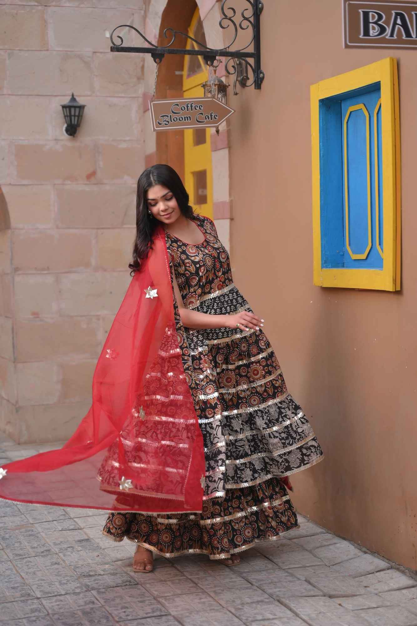 Syahi Tiered Gharara Big Gher 3 Piece Set | Made To Order