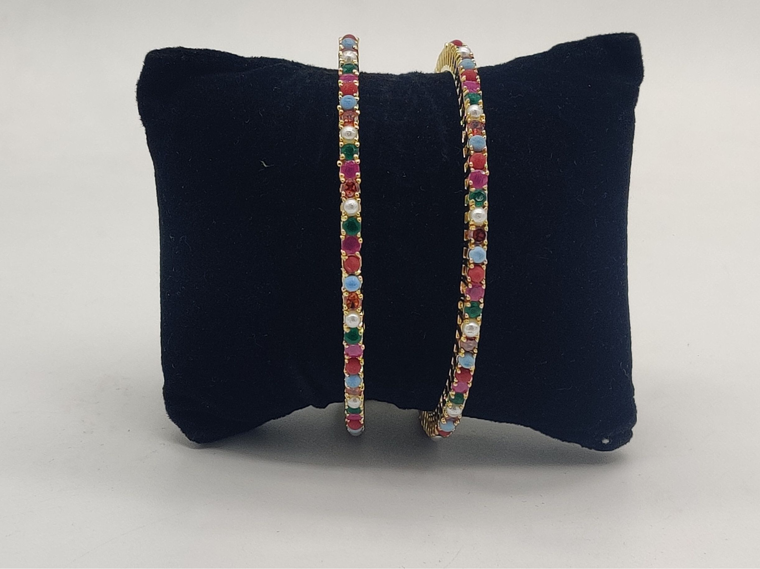 Classic Navaratna Gemstone Bangles | Shobitam