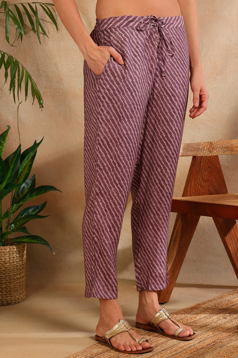 Mauve Silk Blend Ethnic Motifs Embroidered Straight Suit Set | SHOBITAM