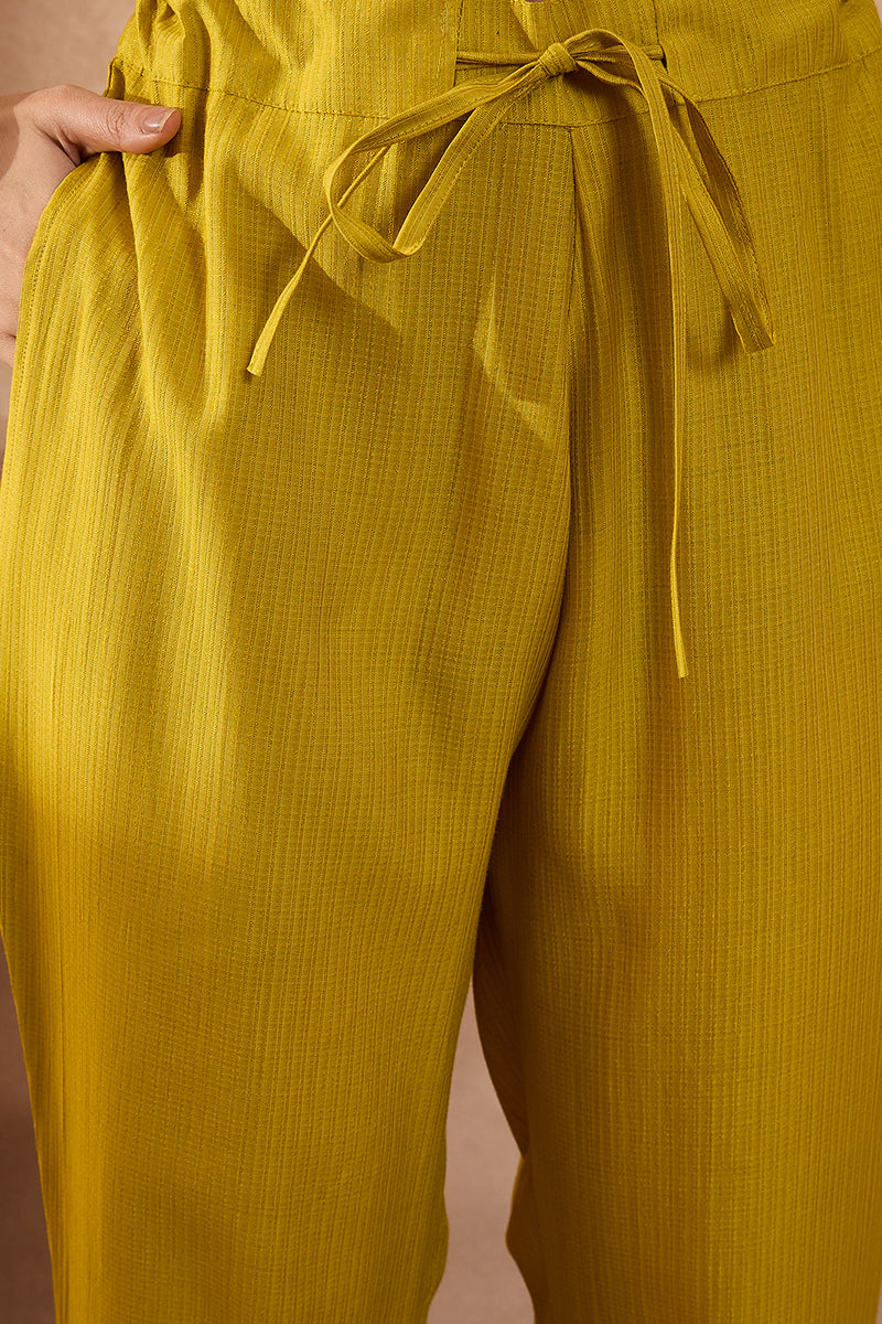 Yellow Polyester Floral Straight Kurta Trousers With Dupatta | SHOBITAM