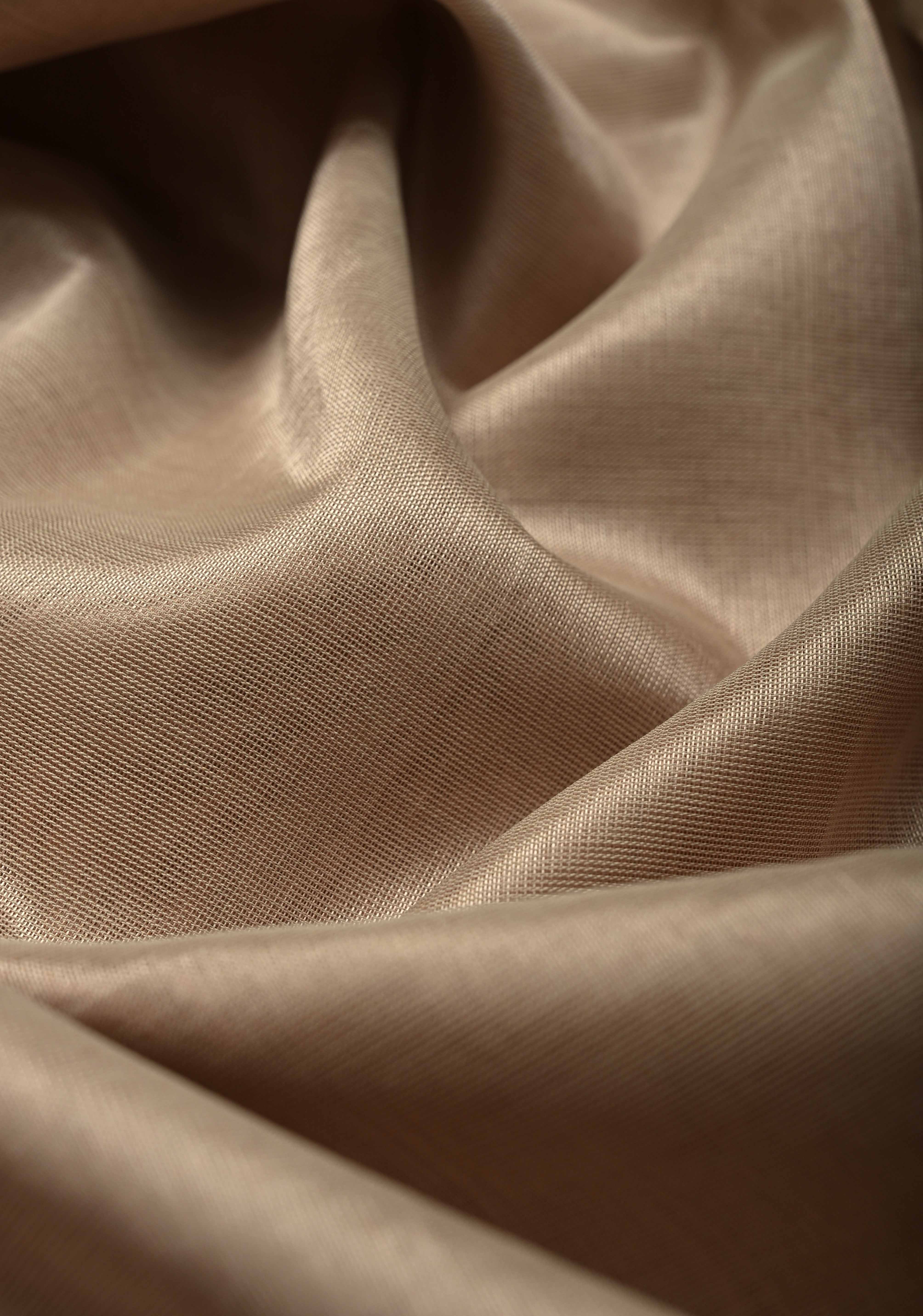 Beige Kanchi Silk Cotton 100% Handloom Saree with Contrast Zari Border | Shobitam