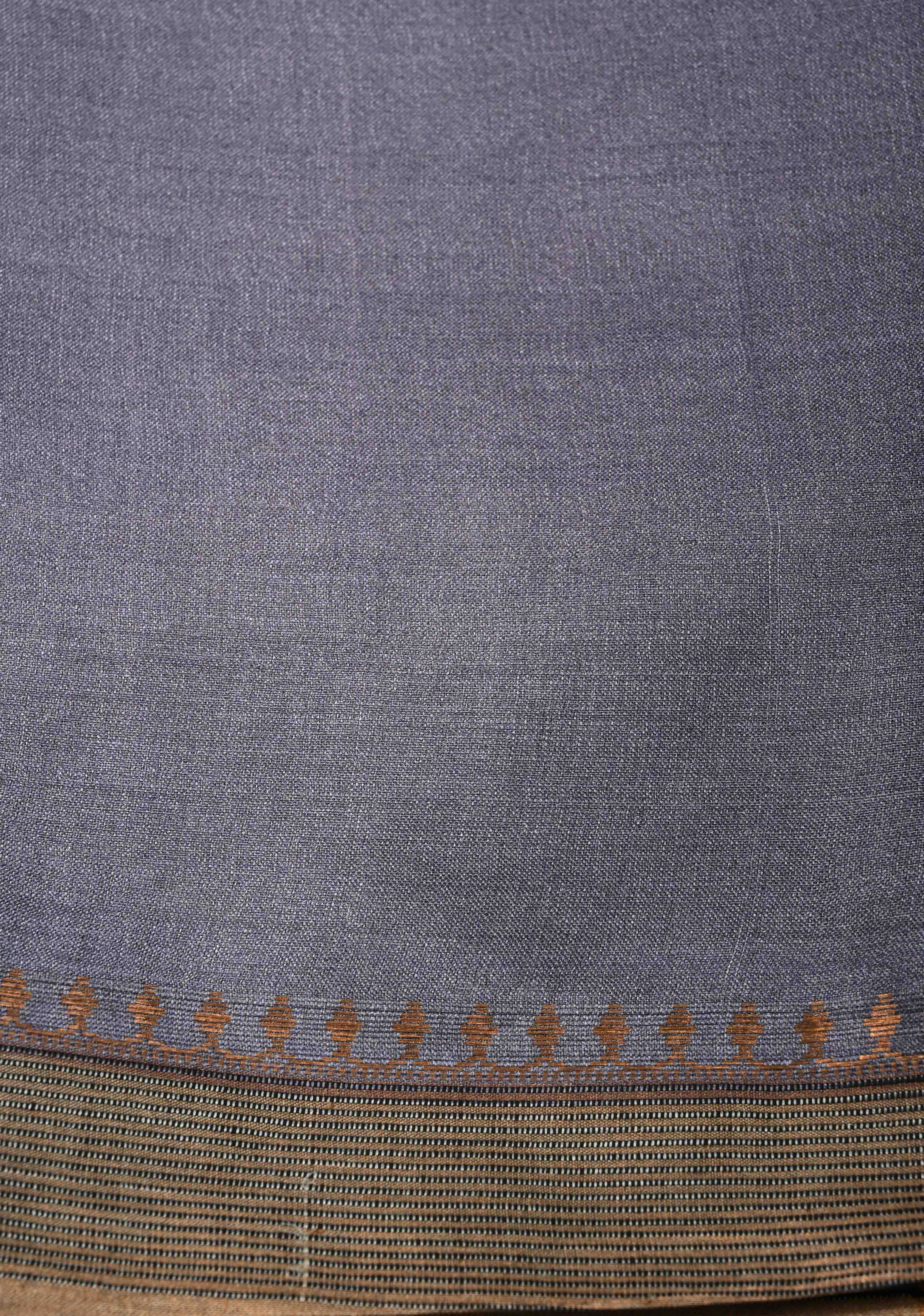 Pink-Lilac Tussar Silk saree with Floral Digital Print and Minimal Border | SILK MARK CERTIFIED | Shobitam