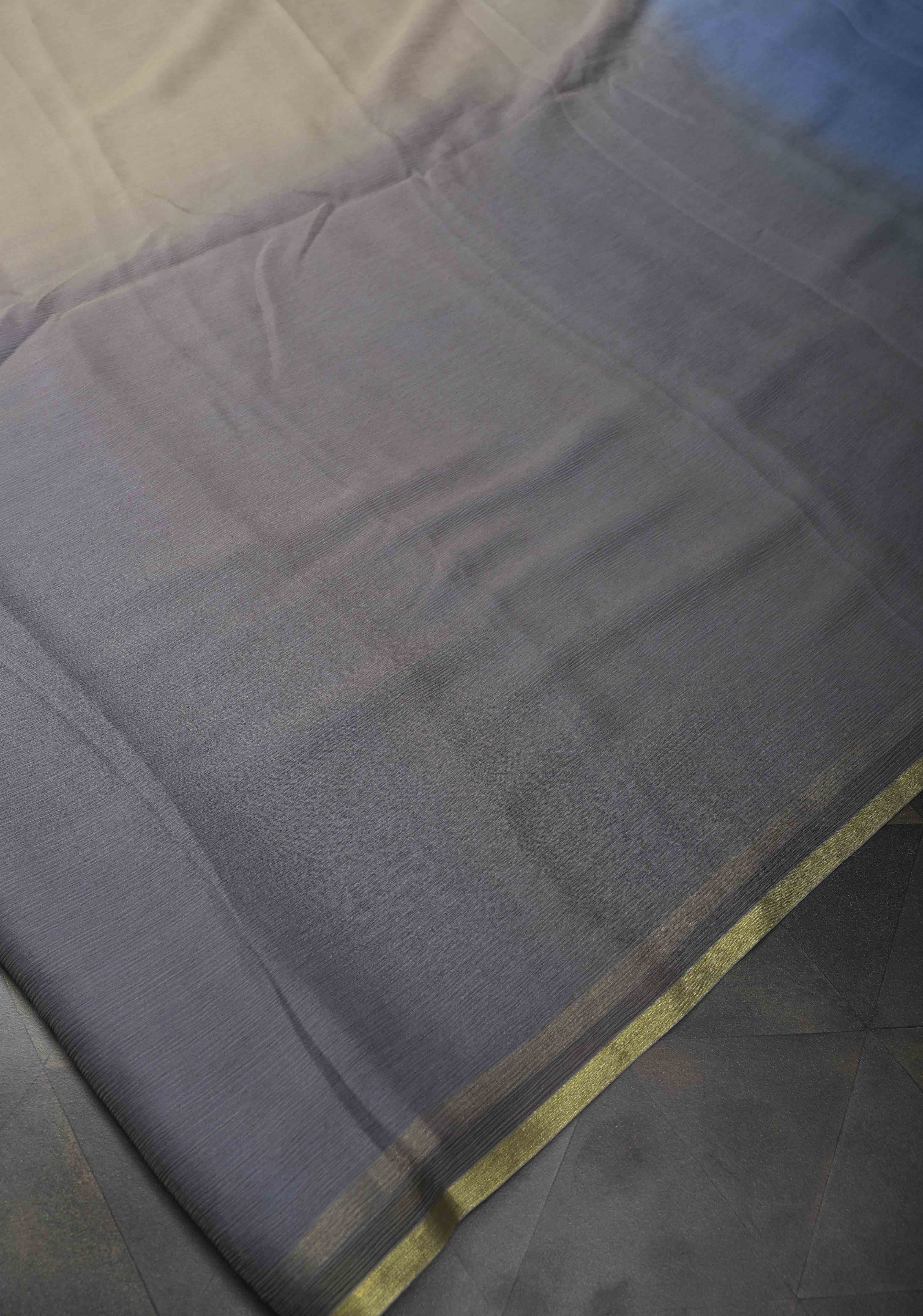 Multicolor Bollywood style ombré pure chiffon saree , No Blouse Piece | Shobitam