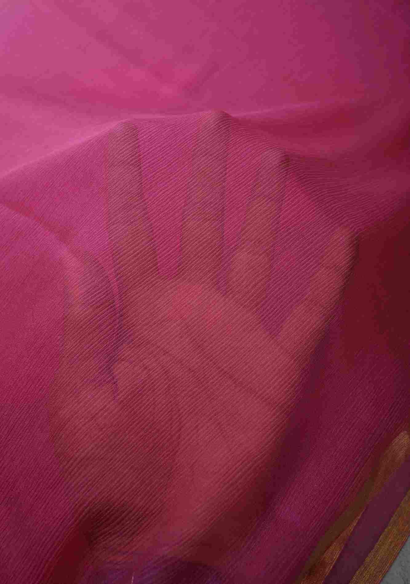 Bollywood style ombre pure chiffon Saree in Coral and Blush Pink, No Blouse Piece READY To Wear Saree